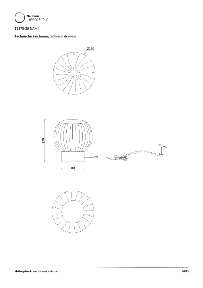 JUST LIGHT LED Tischleuchte »NAMI« LED-Board 1 Stk. Warmweiß dimmbar über Touchdimmer, Memory nach Trennung vom Netz
