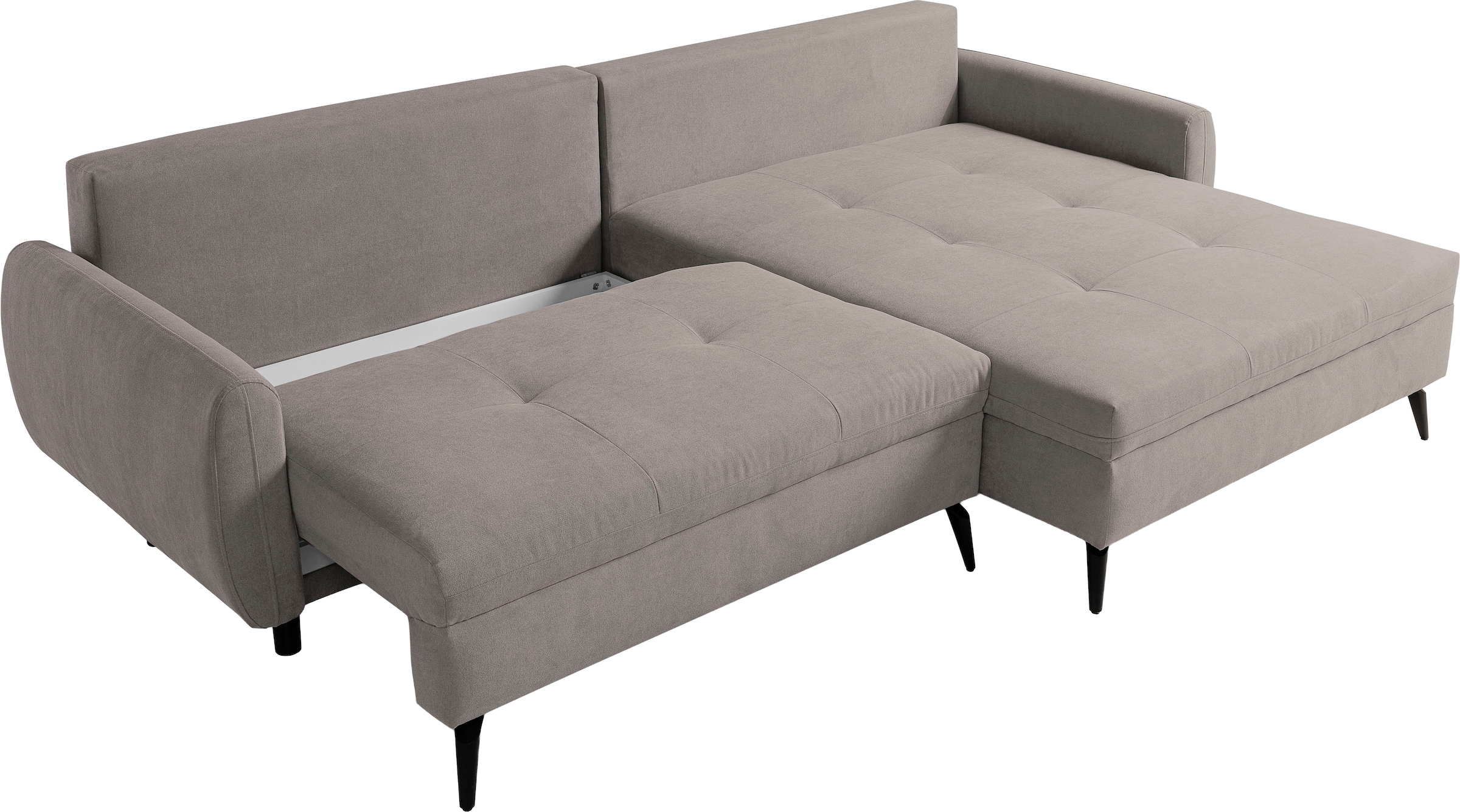 WERK2 Ecksofa »Figo inkl. Bettfunktion und Bettkasten, bequem, Breite 273cm, L-Form« Moderne, teilmassive Polsterecke, Komfortpolsterung und losen Kissen.