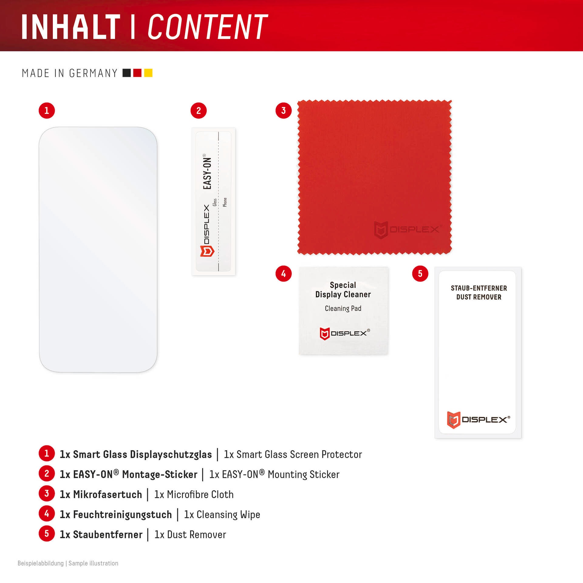 Displex Displayschutzglas »Smart Glass Screen Protector« für Apple iPhone 17;Apple iPhone 17 Pro Displayschutzfolie, Schutzfolie, Bildschirmschutz, kratz- & stoßfest