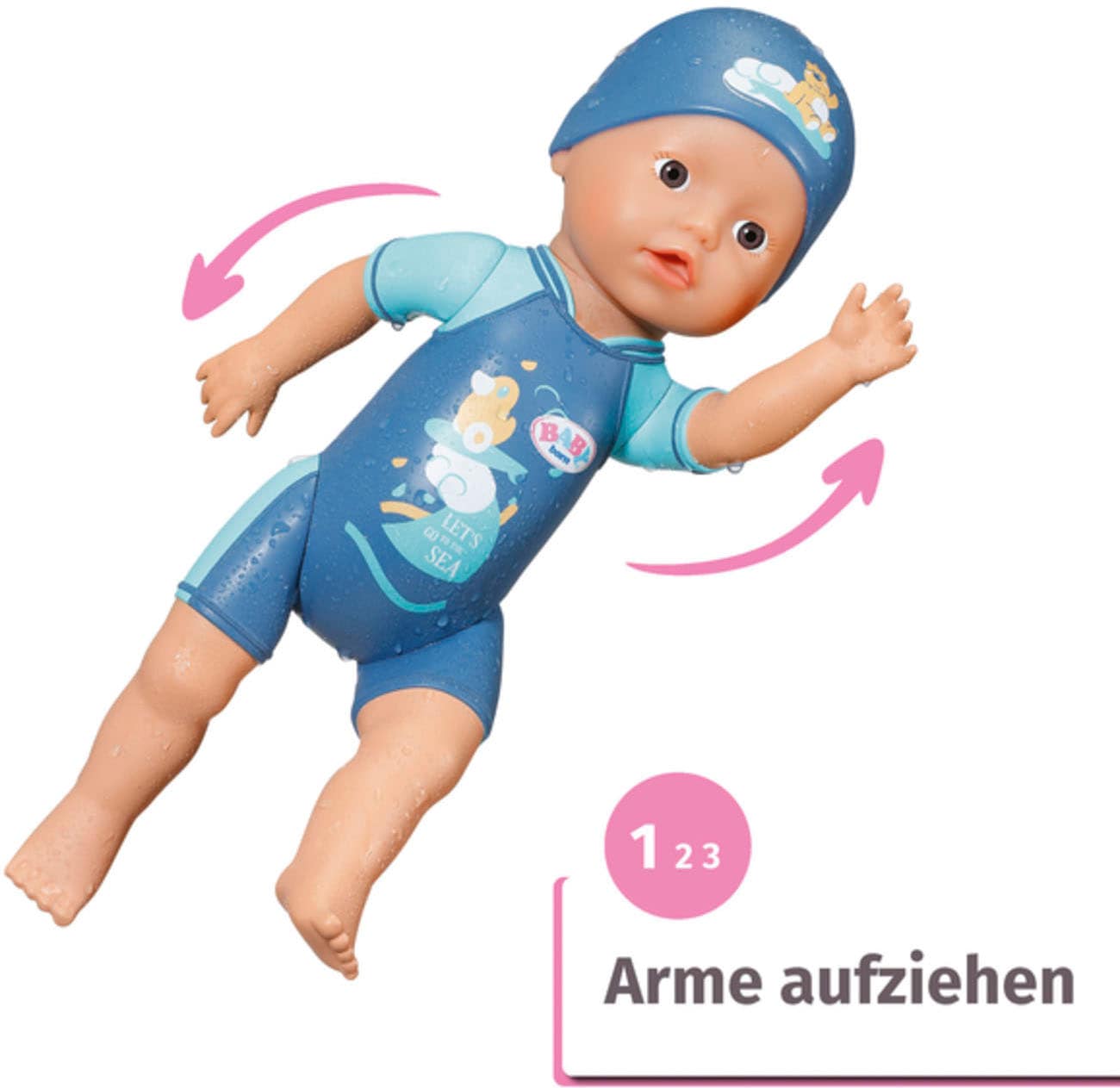 Baby Born Babypuppe »My First Swim Boy, 30 cm«, schwimmt Kraul und Schmetterling