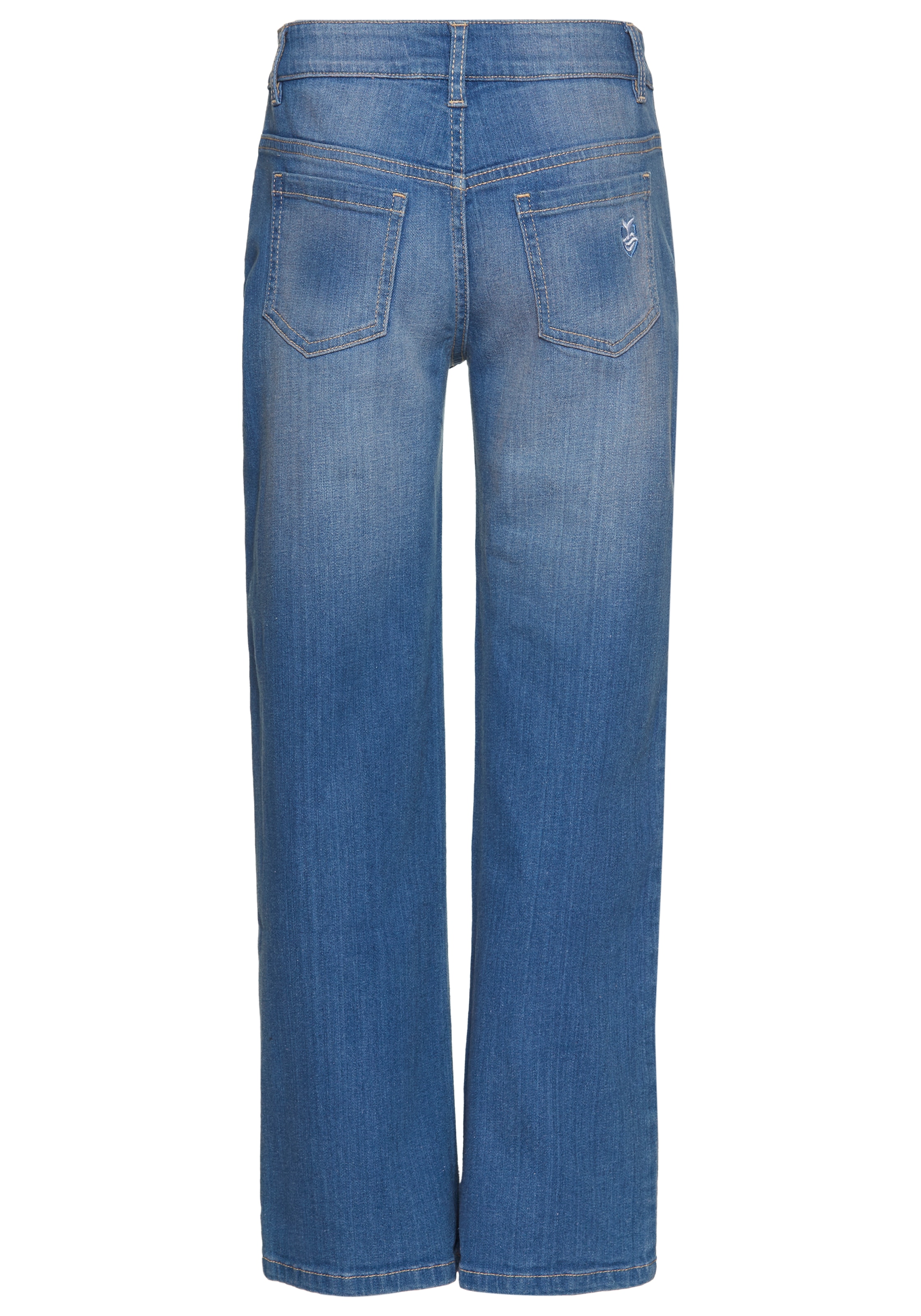 DELMAO Loose-fit-Jeans »Mädchenjeans in weiter Form«, Weite Jeans mit Logo-Stickerei
