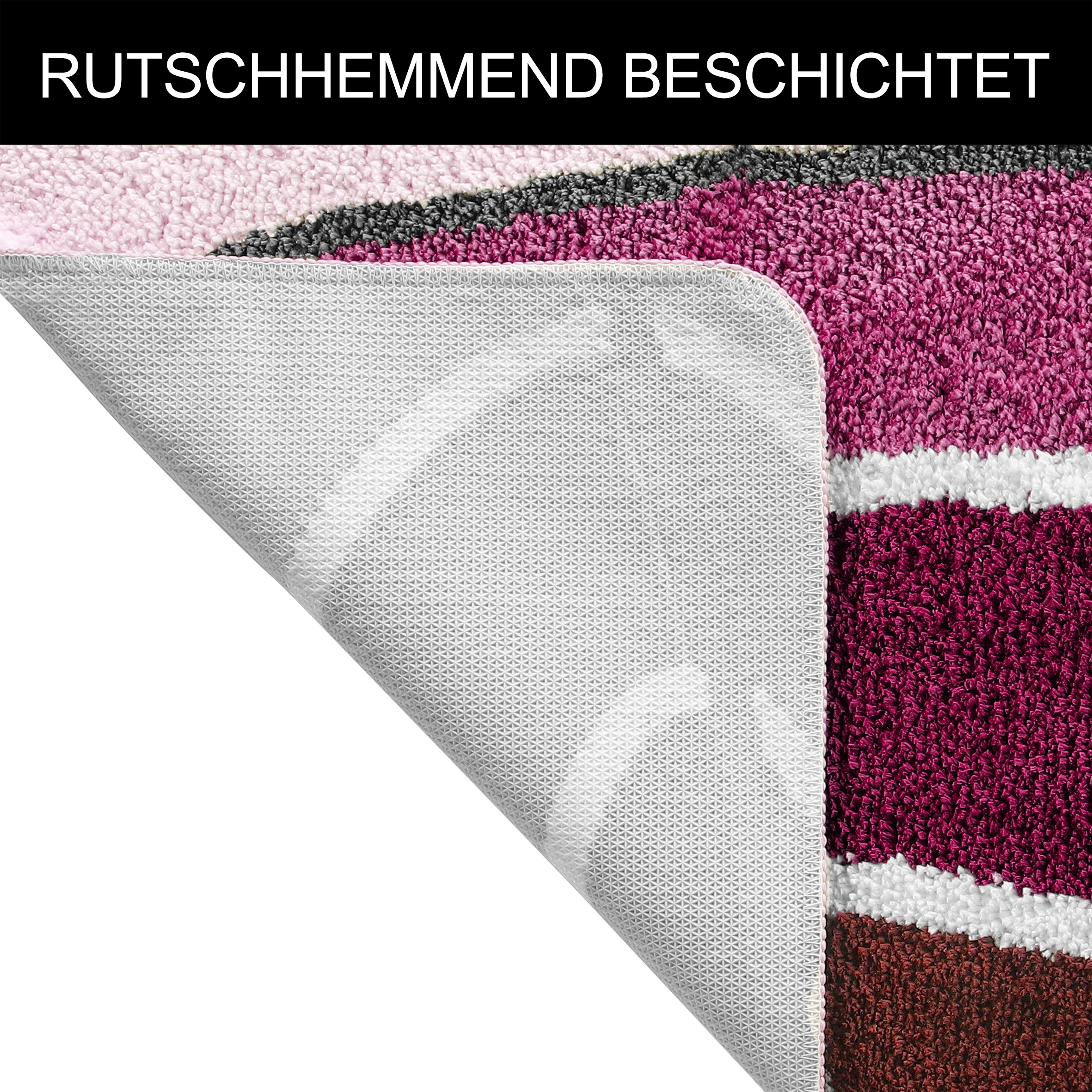 my home Badematte »Juna mit Muster, Badvorleger, Badezimmer Teppich, Duschvorleger« Höhe 20 mm rutschhemmend beschichtet strapazierfähig besonders weich, Design, Badematten, Badteppich