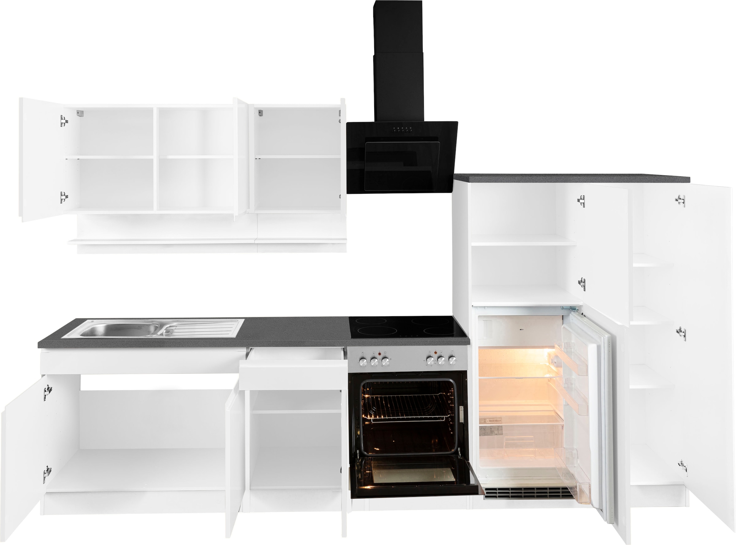 HELD MÖBEL Küche »Virginia«, Breite 320 cm, wahlweise mit E-Geräten bequem  bestellen | Küchenzeilen mit Geräten