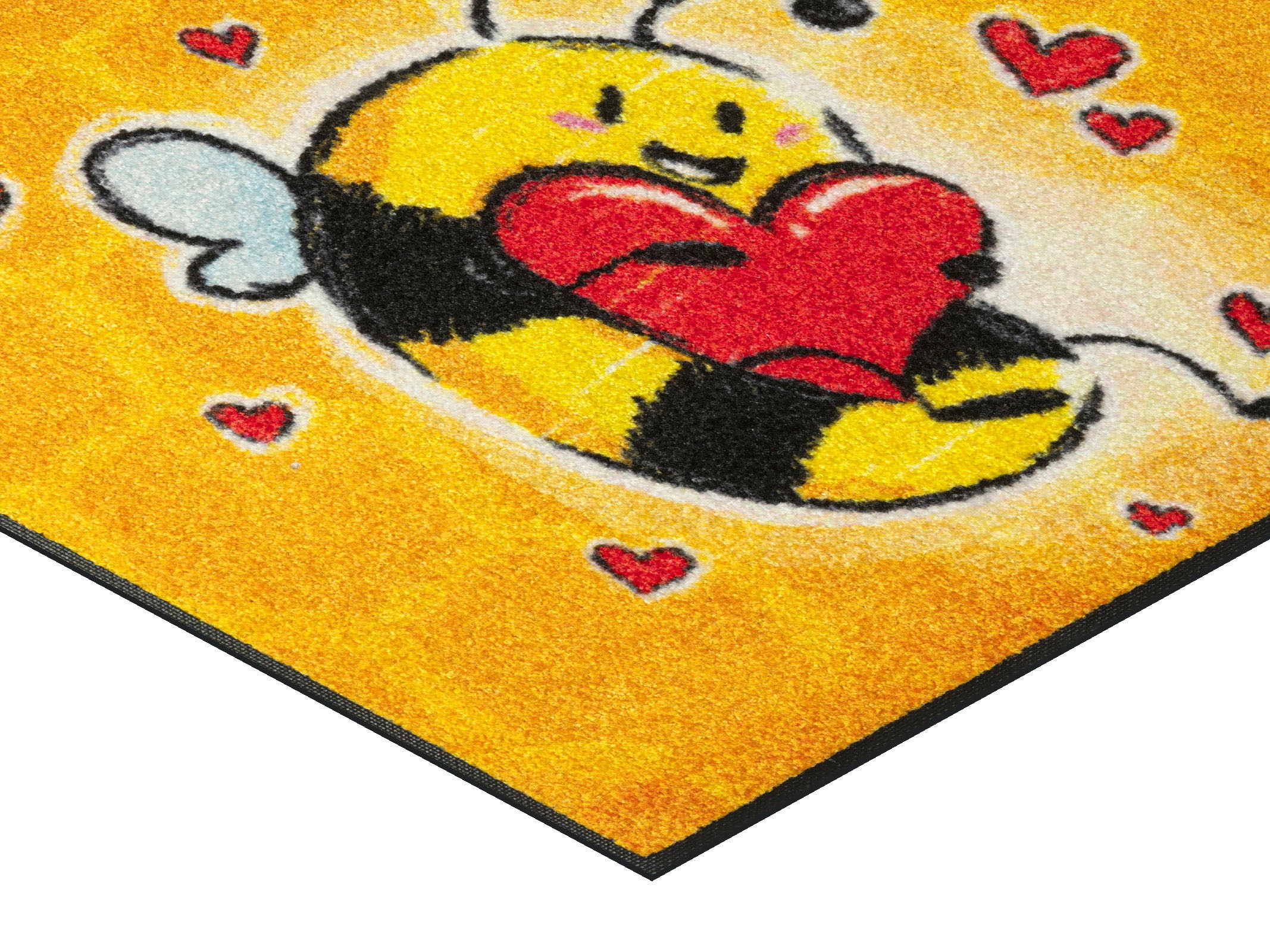Fußmatte Kleen-Tex wash+dry Love«, Schmutzfangmatte, Motiv »Bee rutschhemmend, rechteckig, Biene, waschbar in by