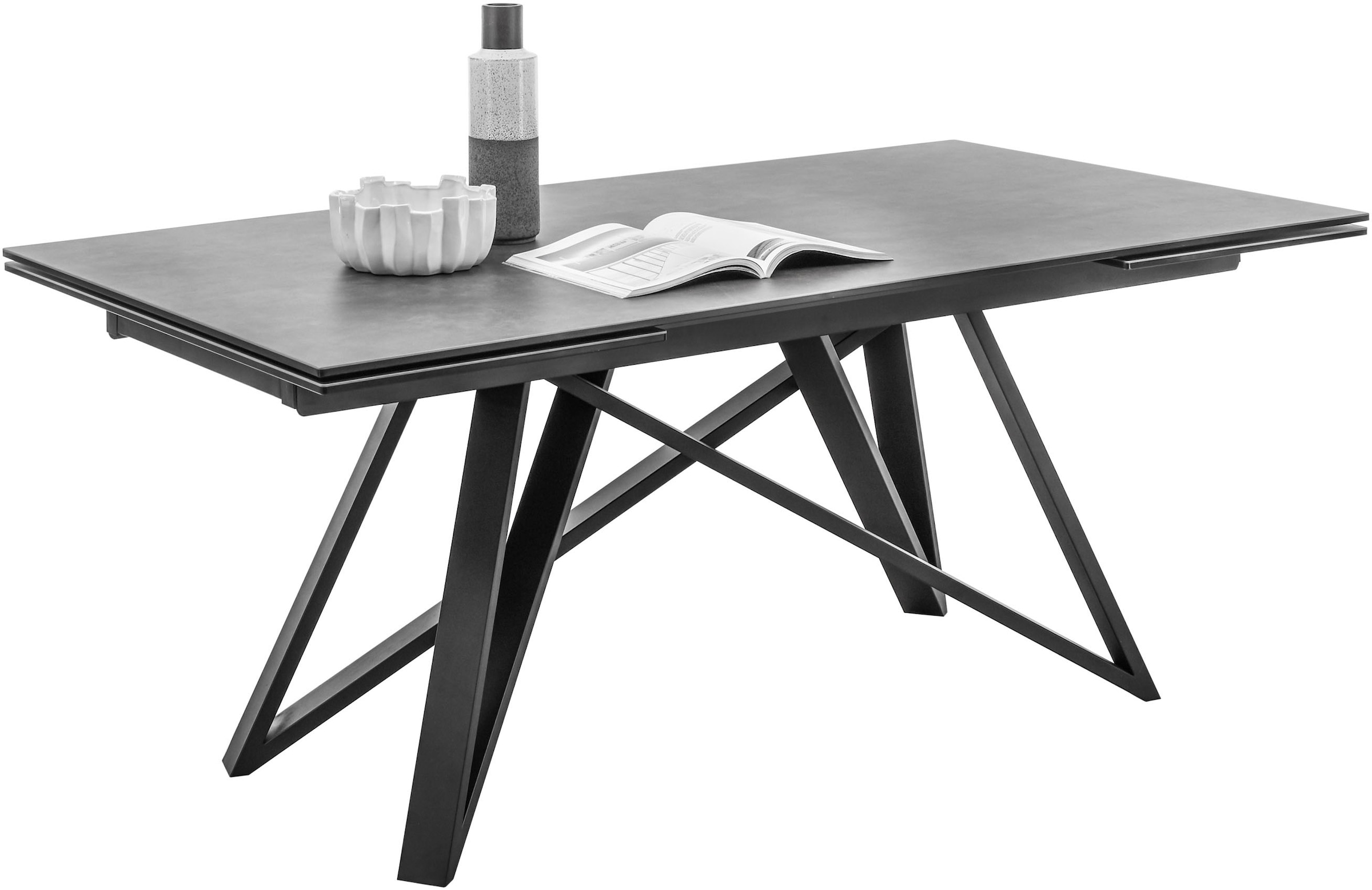 Stolkom Esstisch »Charly Esszimmertisch Keramik, ausziehbar 280 cm, BxHxT 180x75x95 cm«, Keramikoberfläche,Tischplatte beidseitig ausziehbar 180 auf 280 cm
