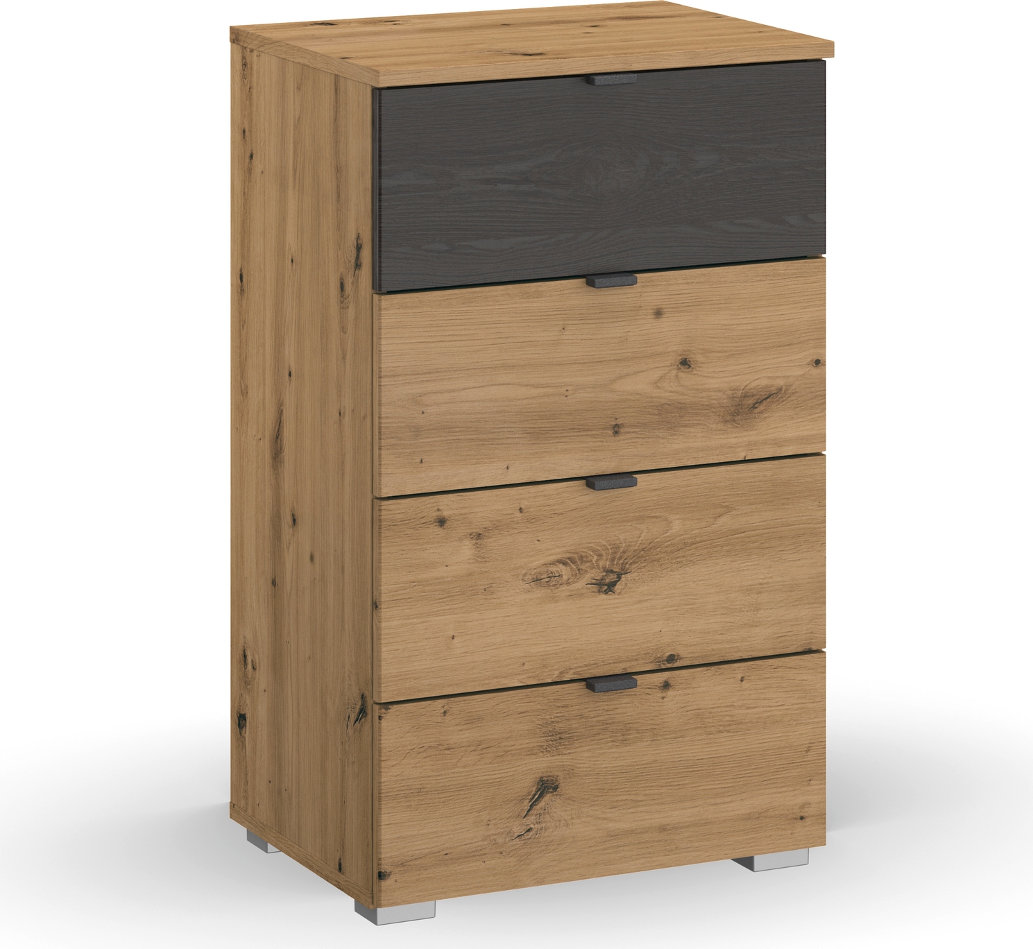 rauch Schubkastenkommode »Kommode Sideboard Schubladenkommode APOLLON«, mit 4 Schubladen, 1 Schublade in Absetzung Black oak MADE IN GERMANY