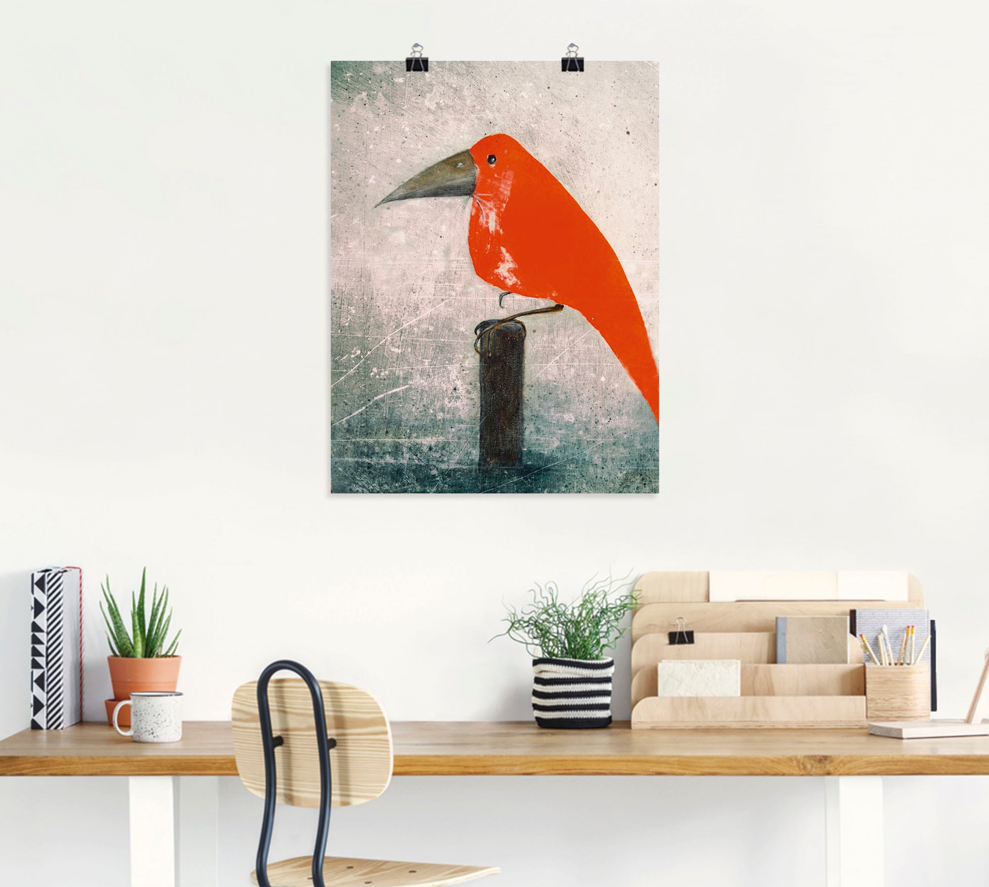 Artland Wandbild »Der Rote Vogel«, Vögel, (1 St.), als Leinwandbild, Poster in verschied. Größen