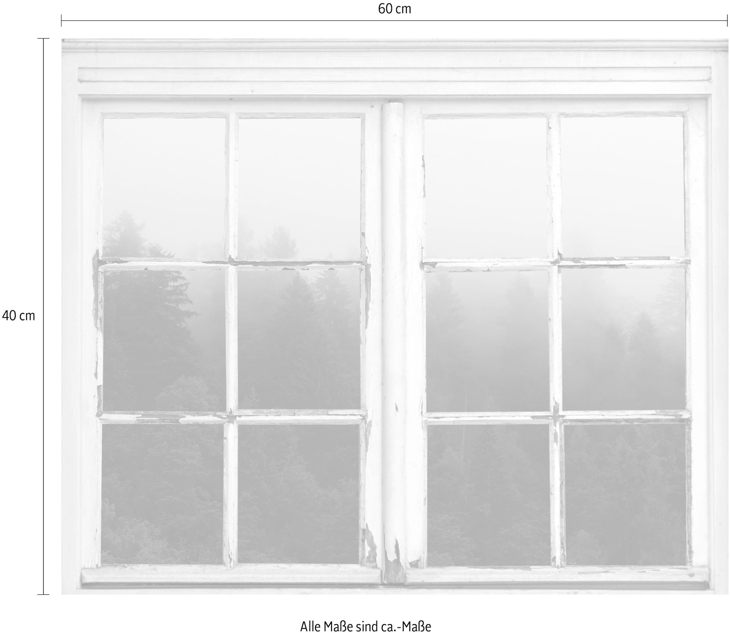 queence Wandsticker »Nebeliger Wald«, Wandsticker, Wandbild, selbstklebend, 3D, Fenster
