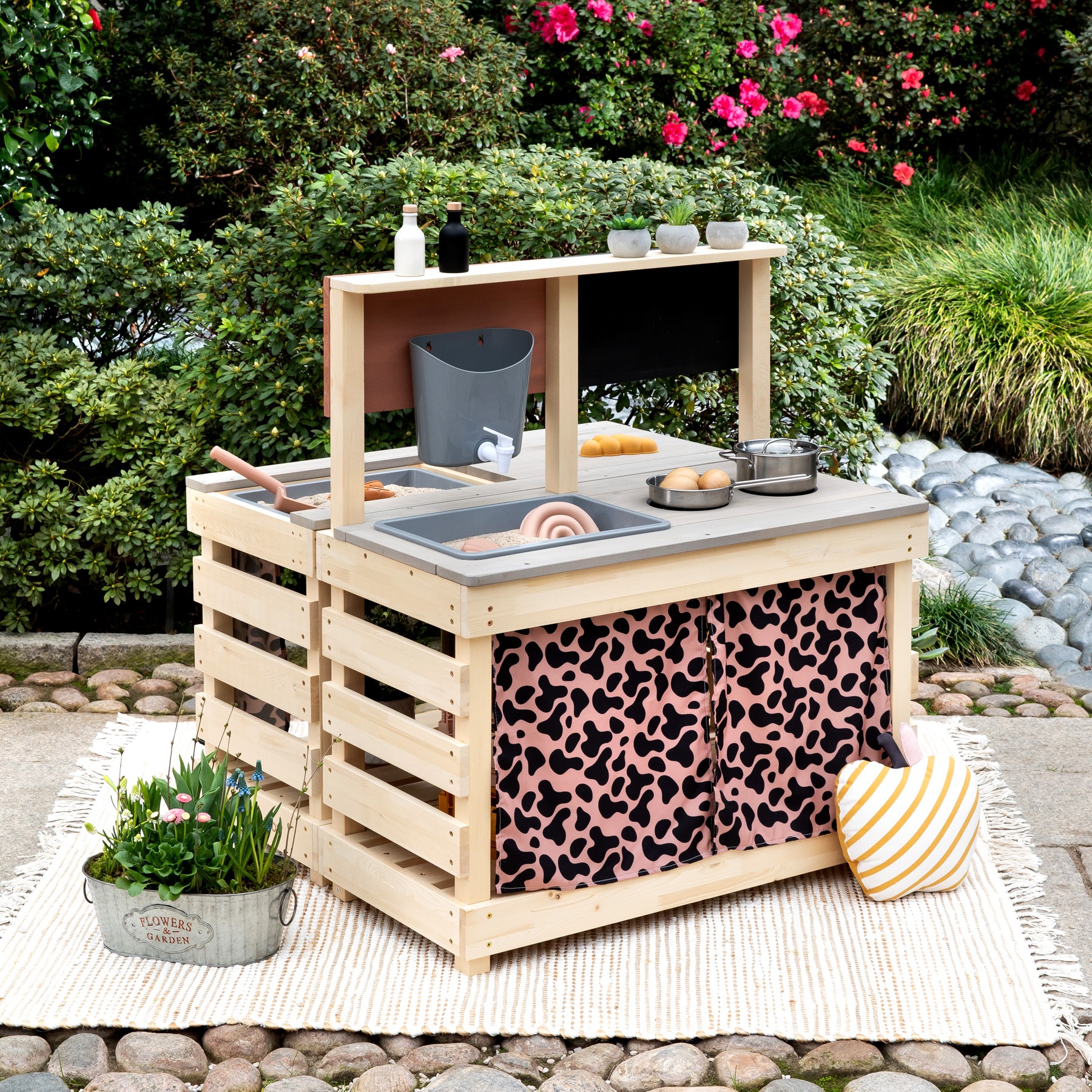 MUDDY BUDDY® Outdoor-Spielküche »Matschküche, Little Leo, natur - puderrosa«, ; FSC® - schützt Wald - weltweit