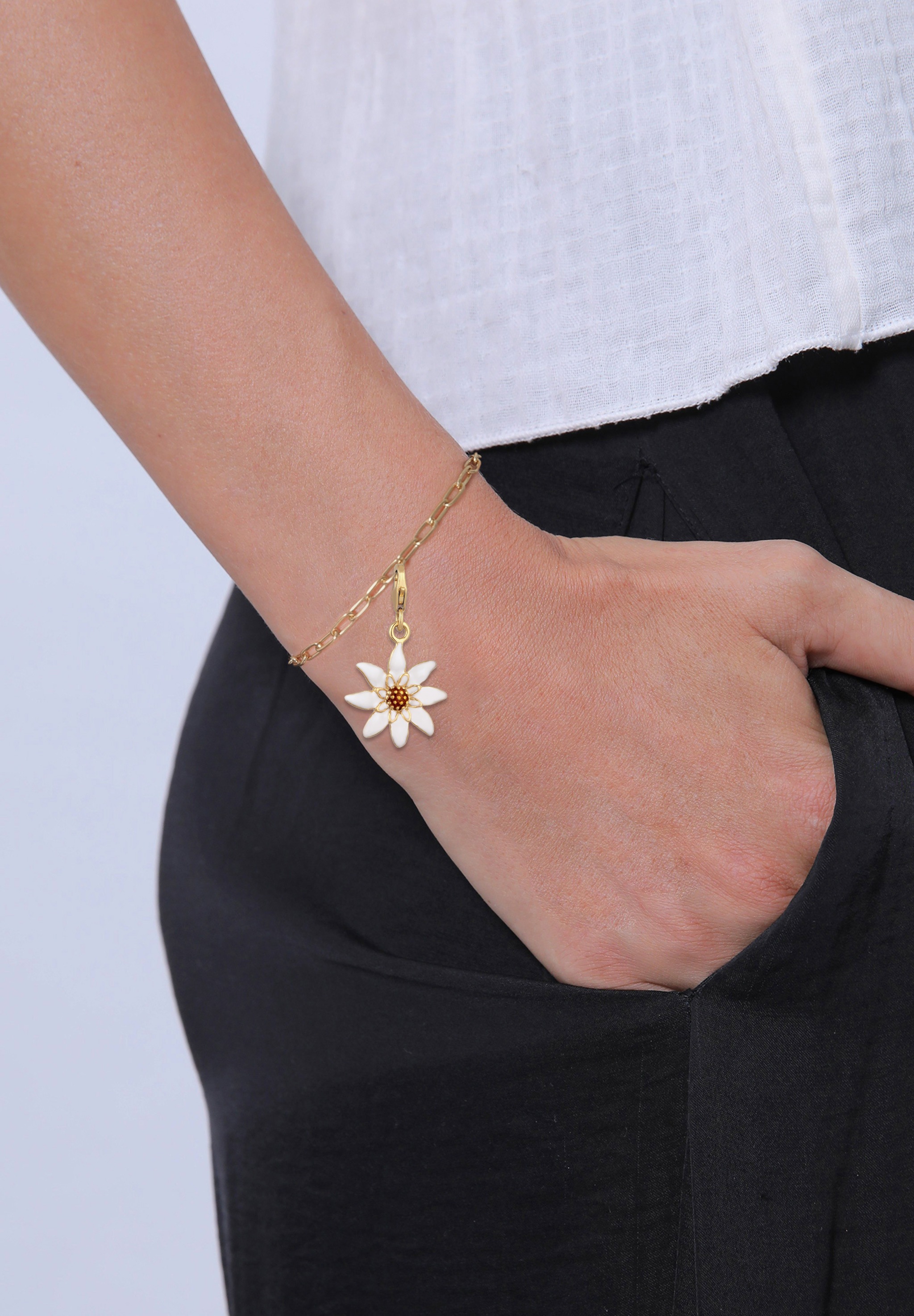 Nenalina Charm-Einhänger »Charm Nenalina Charm Edelweiß Silber-Anhänger Tracht  925 Silber«