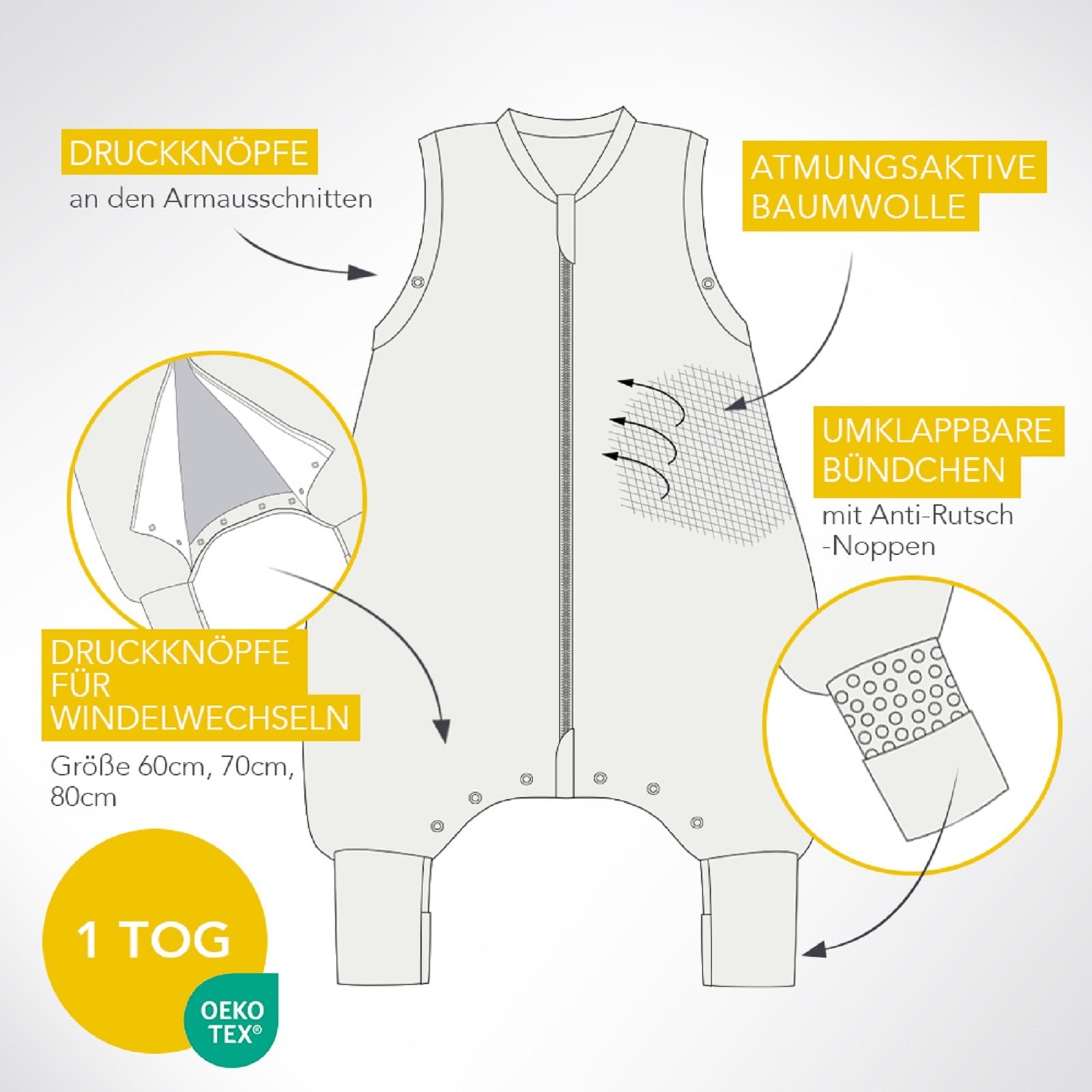 Schlummersack Babyschlafsack »Schlafsack mit Füßen 1.0 Tog«