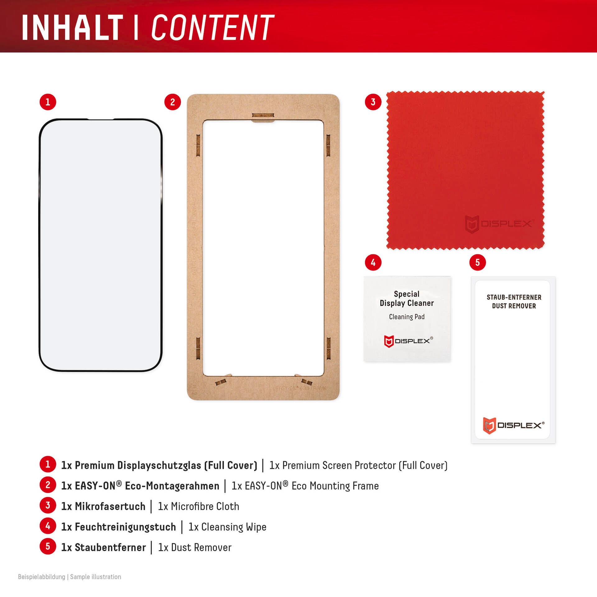 Displex Displayschutzglas »Premium Glass Full Cover«, für Apple iPhone 16 Plus, (1 St.), Displayschutzfolie, Schutzfolie, Bildschirmschutz, kratz- & stoßfest