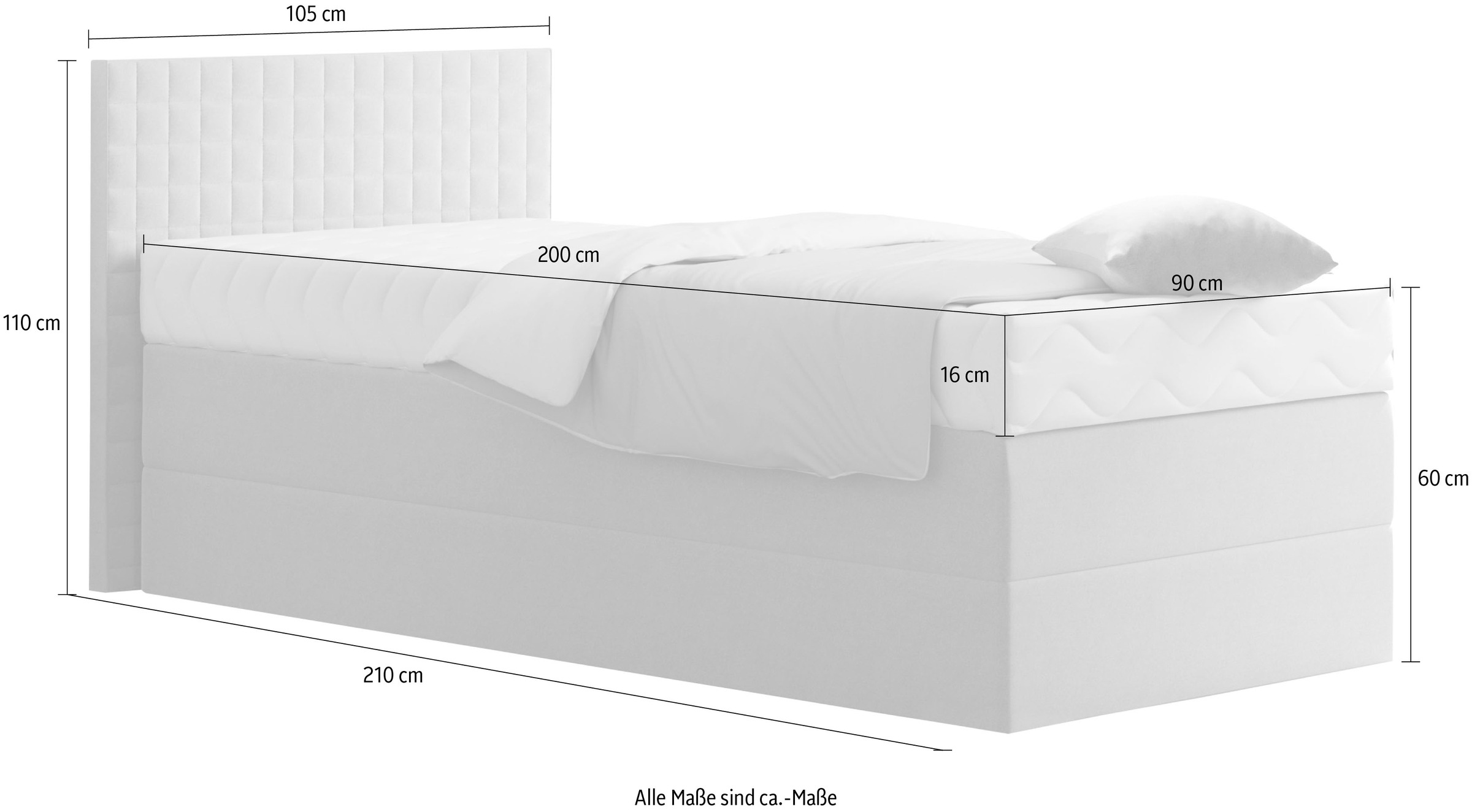 Westfalia Schlafkomfort Boxspringbett, mit Zierkissen, wahlweise mit Topper