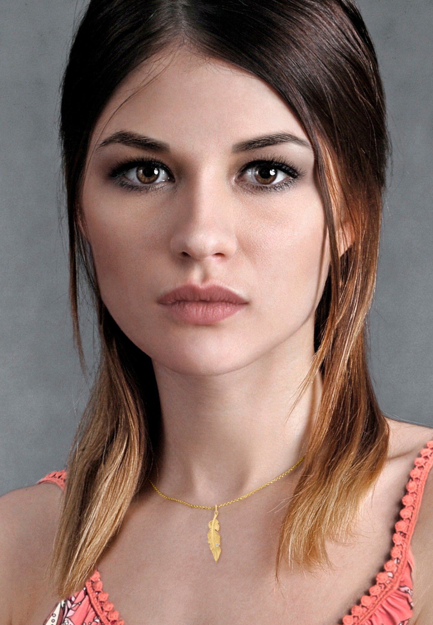 ONE ELEMENT Kettenanhänger »Zirkonia Feder Anhänger aus 333 Gelbgold« ()