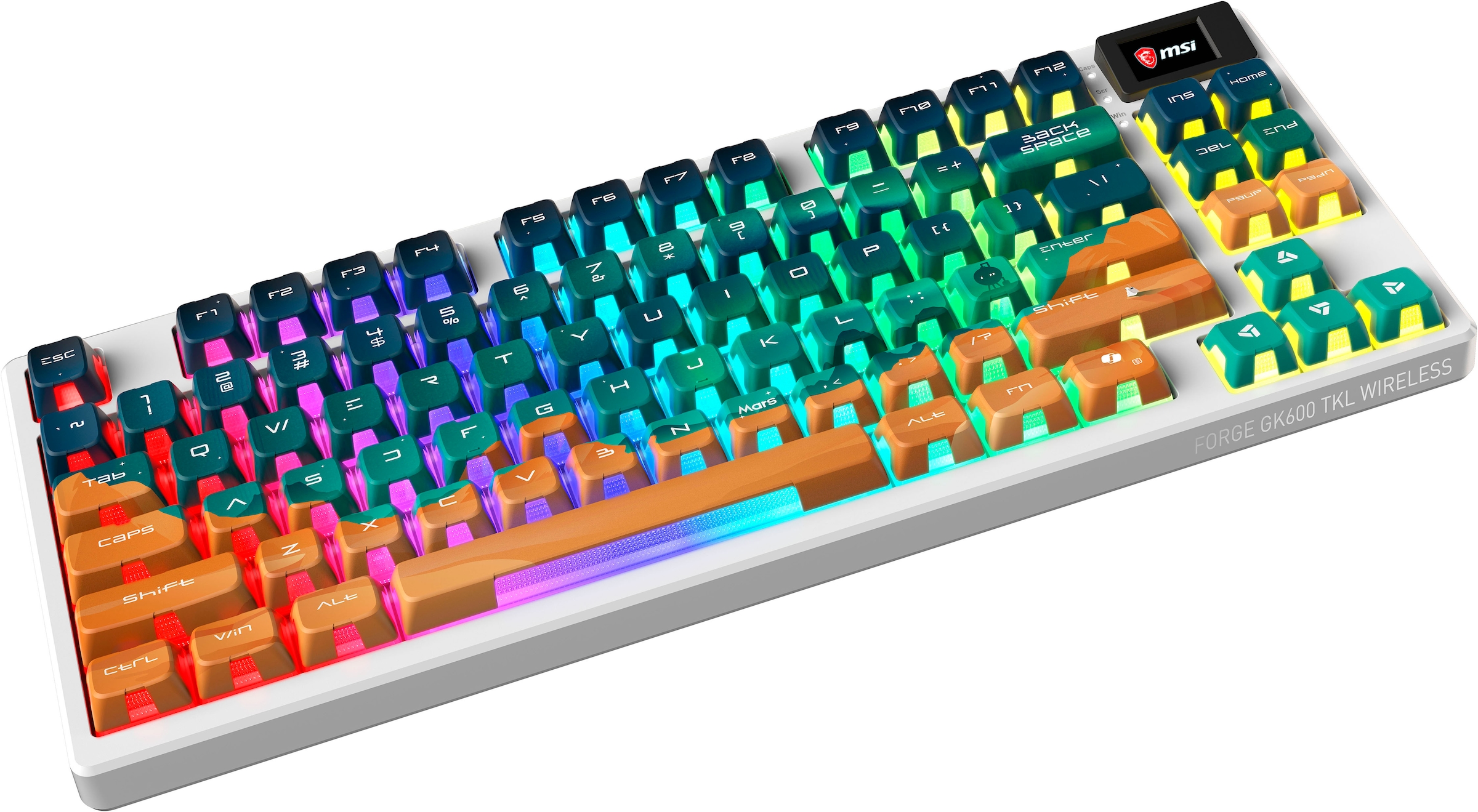 MSI Gaming-Tastatur »FORGE GK600 TKL WIRELESS MARS« (USB-Anschluss | verstellbare Füße)