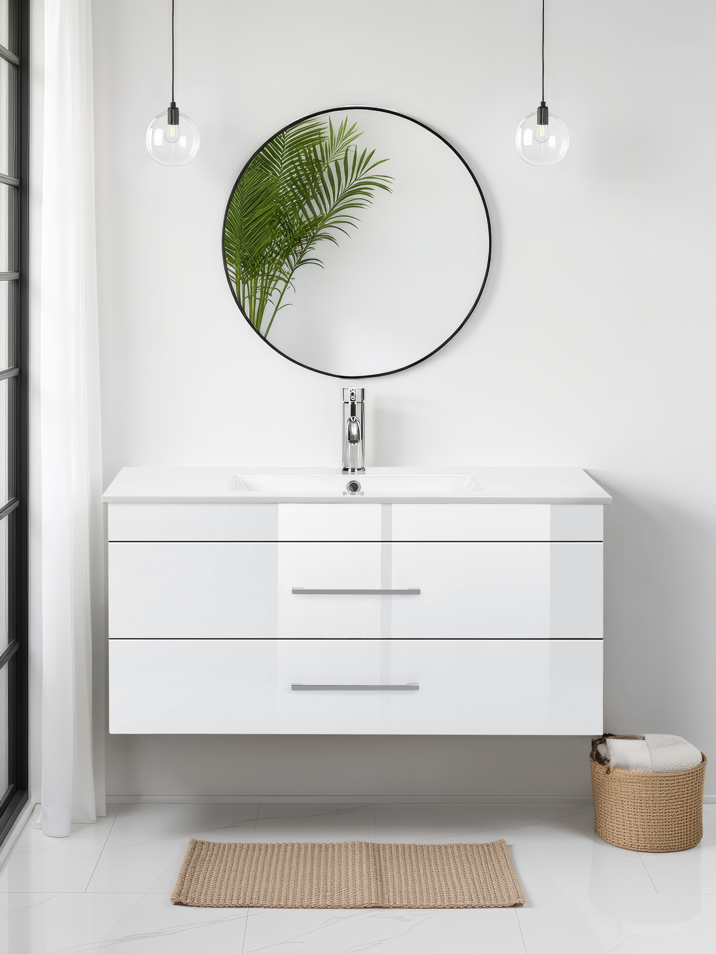 welltime Waschtisch »Florenz« Komplett-Set,  Waschplatz mit 2 Auszügen und Softclose Breite 100cm