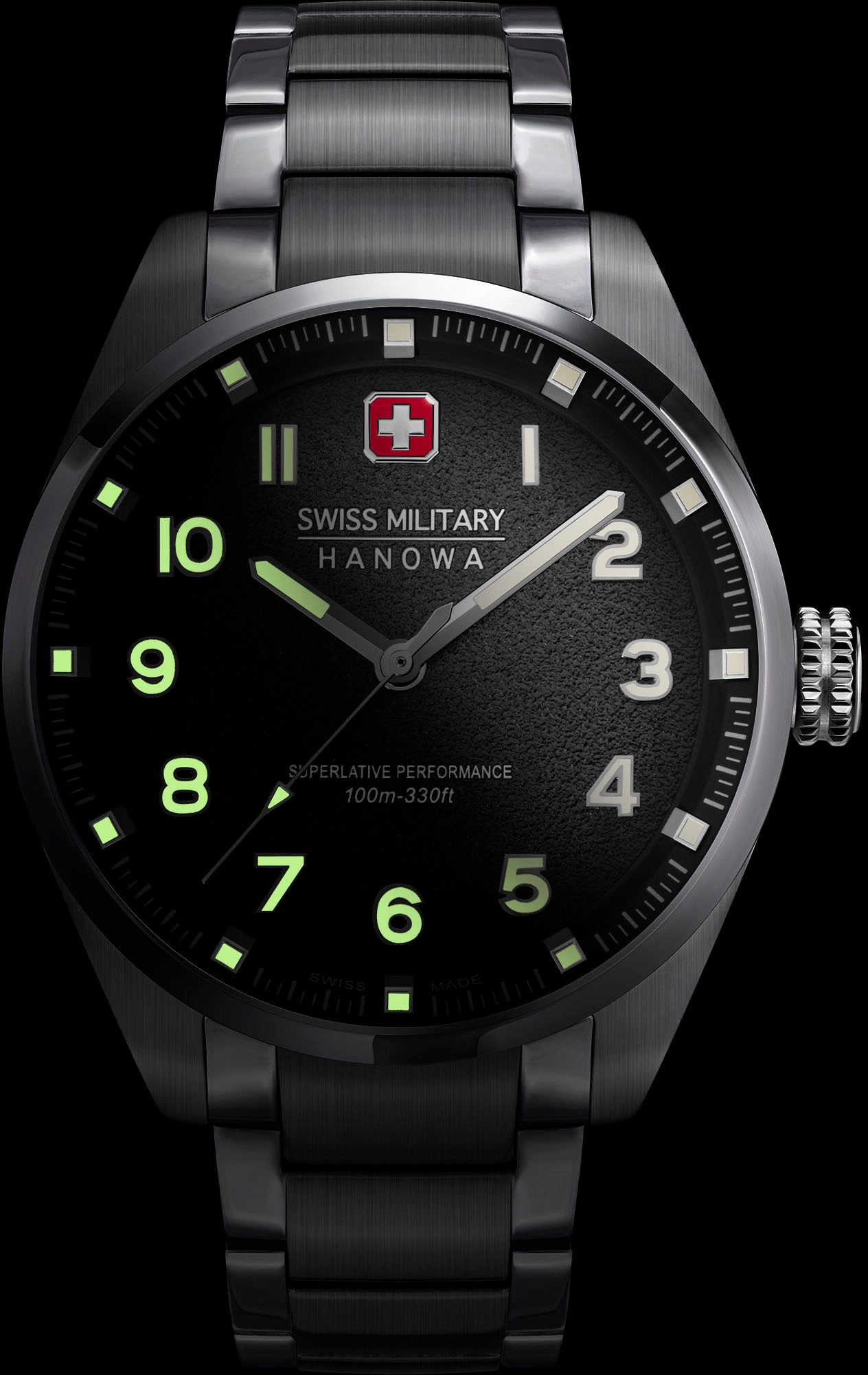 Swiss Military Hanowa Quarzuhr »GREYHOUND, SMWGG0001503«, Armbanduhr, Herrenuhr, Saphirglas, Swiss Made