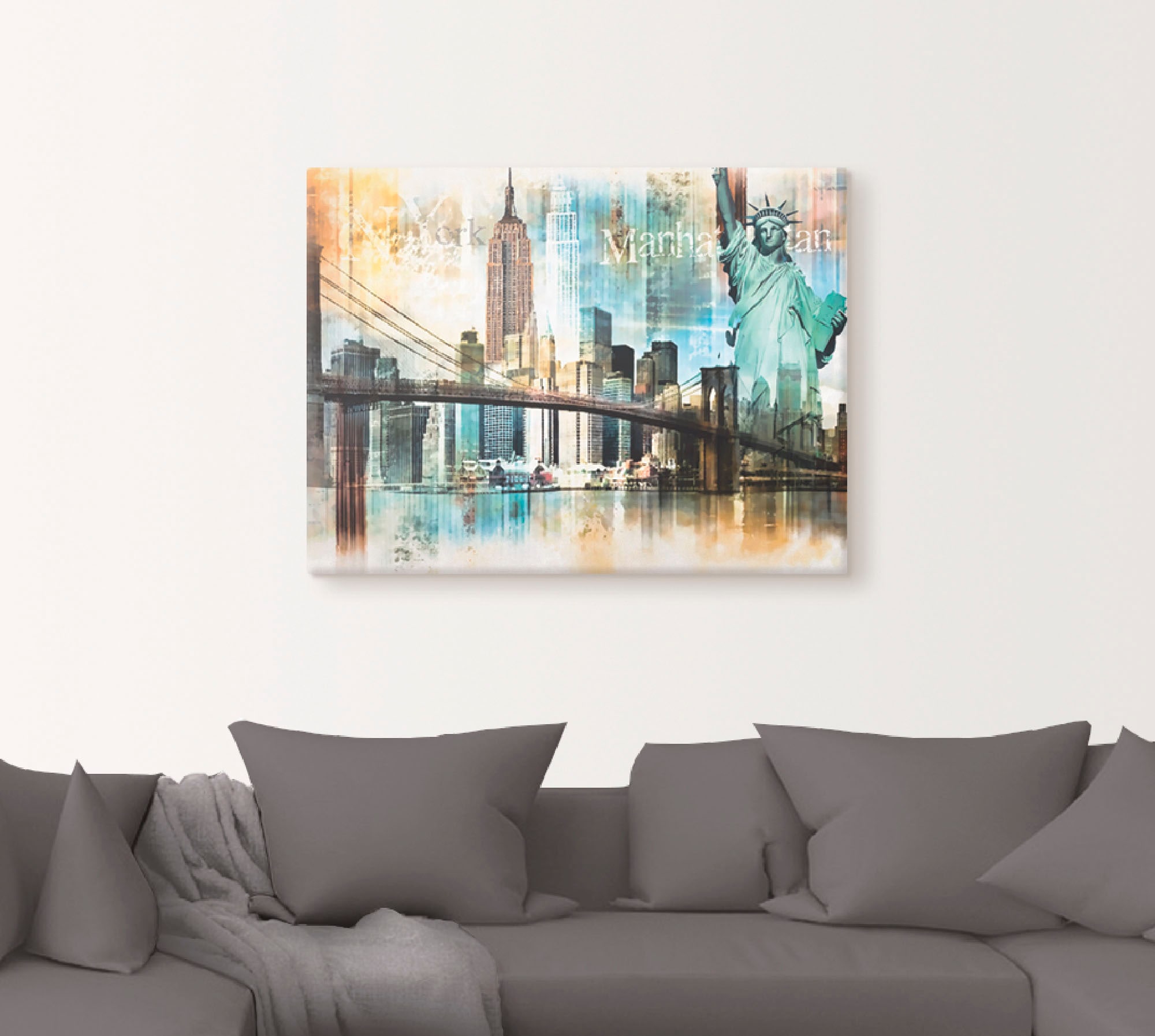 Artland Wandbild »New York Skyline Collage IV«, Amerika, (1 St.), als Leinwandbild, Poster in verschied. Größen