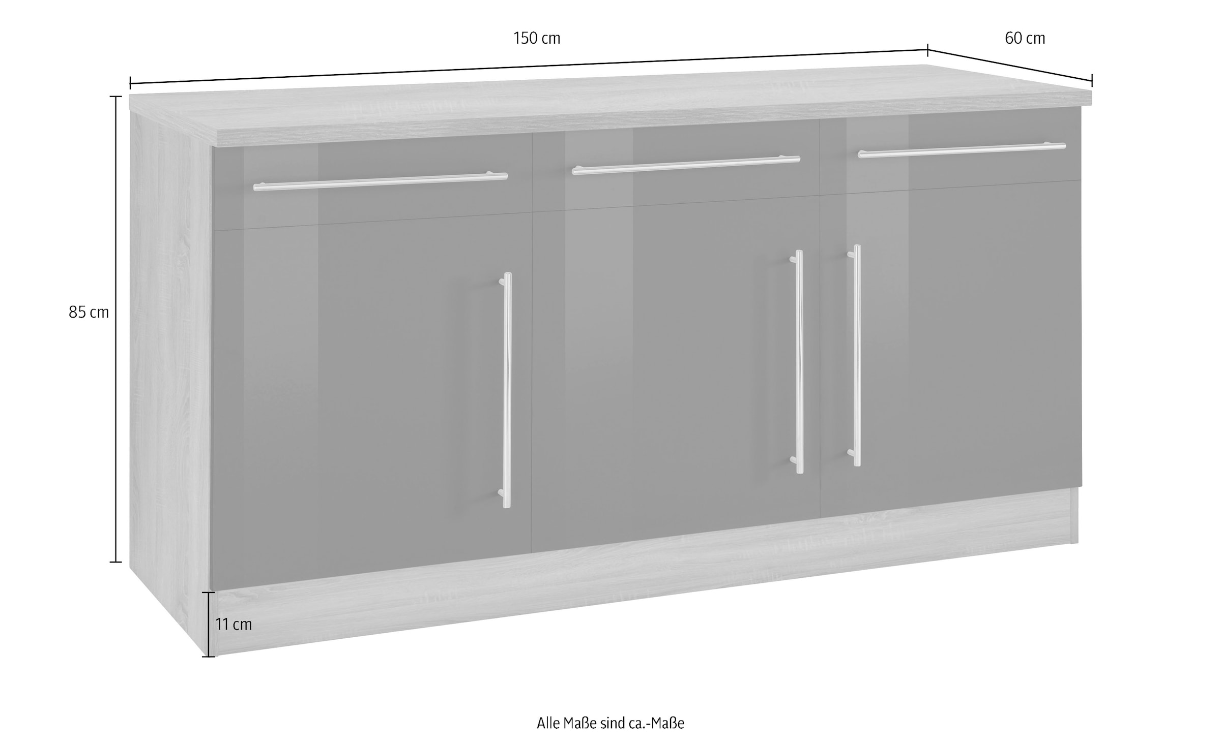 KOCHSTATION Unterschrank »KS-Samos«, Breite 150 cm