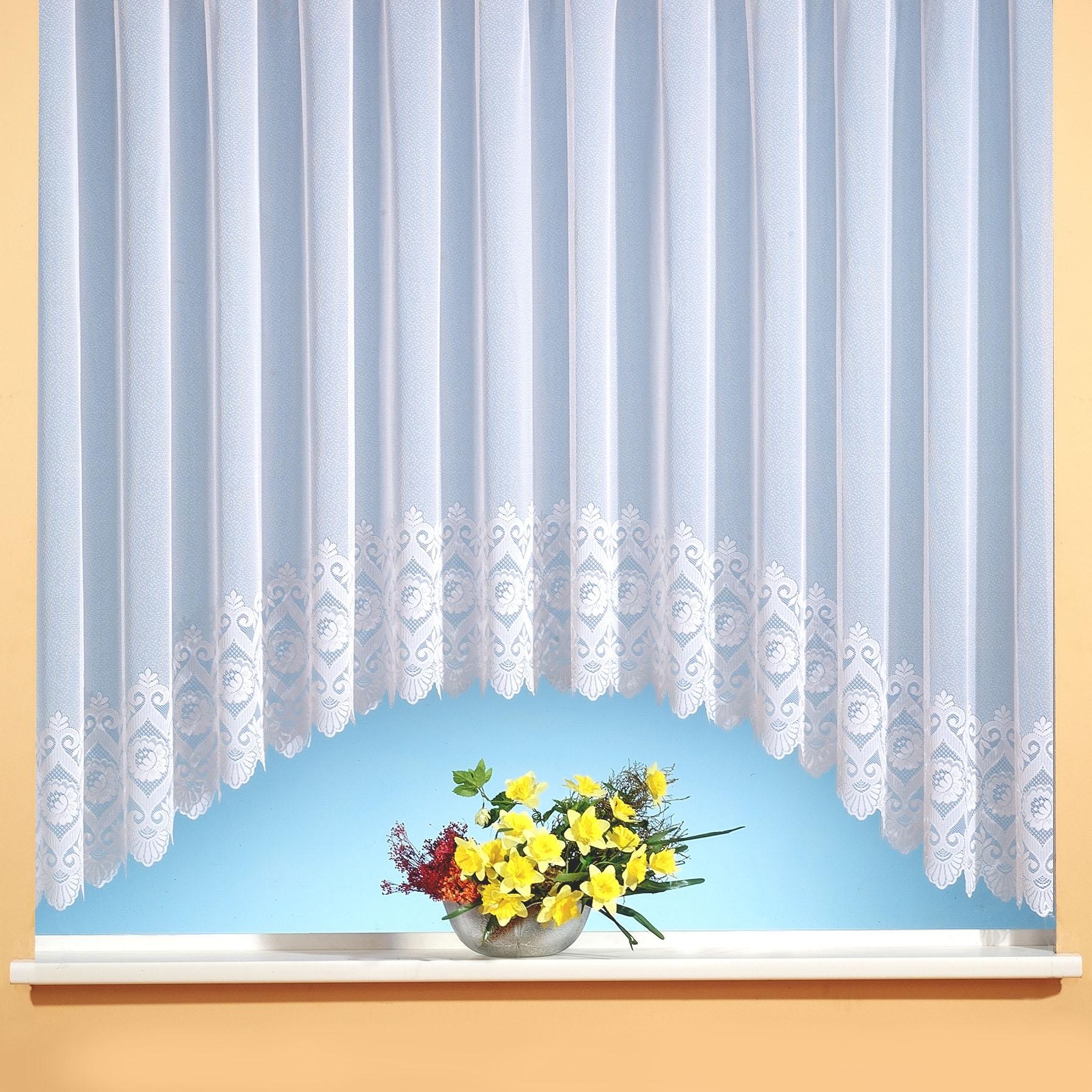 Weckbrodt Gardine »Homburg« Kräuselband 1 Stk. tlg. Jacquard, strukturiert, halbtransparent, C-Bogen,Bordüre,Sockel, Store