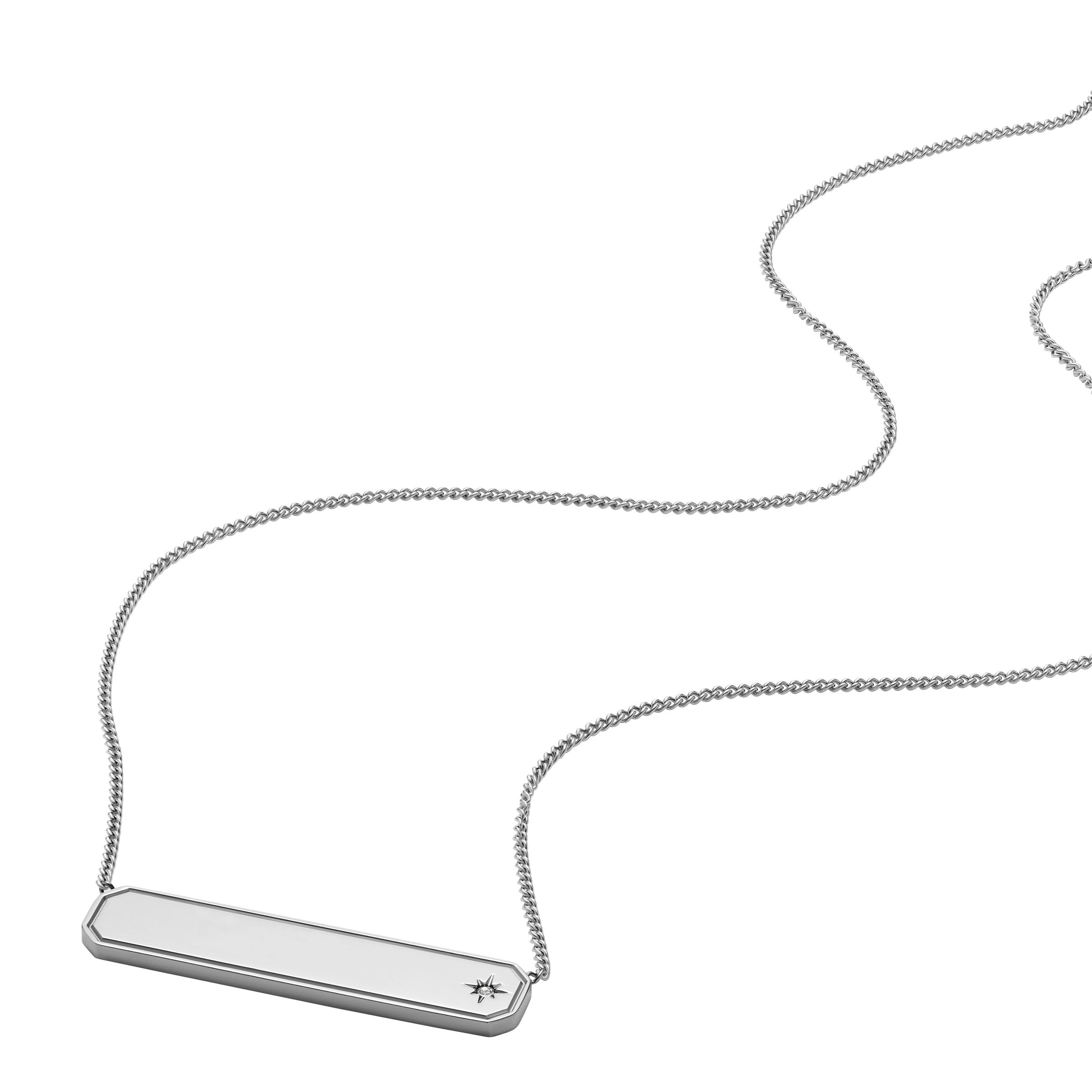 Fossil Kette mit Anhänger »Schmuck Geschenk Edelstahl Halsschmuck SADIE« mit Glasstein