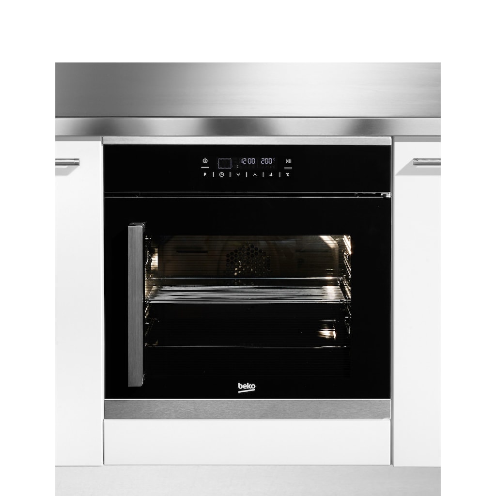 BEKO Backofen »BIM25400XR«, BIM25400XR, mit 1-fach-Teleskopauszug, mit Pizzastufe