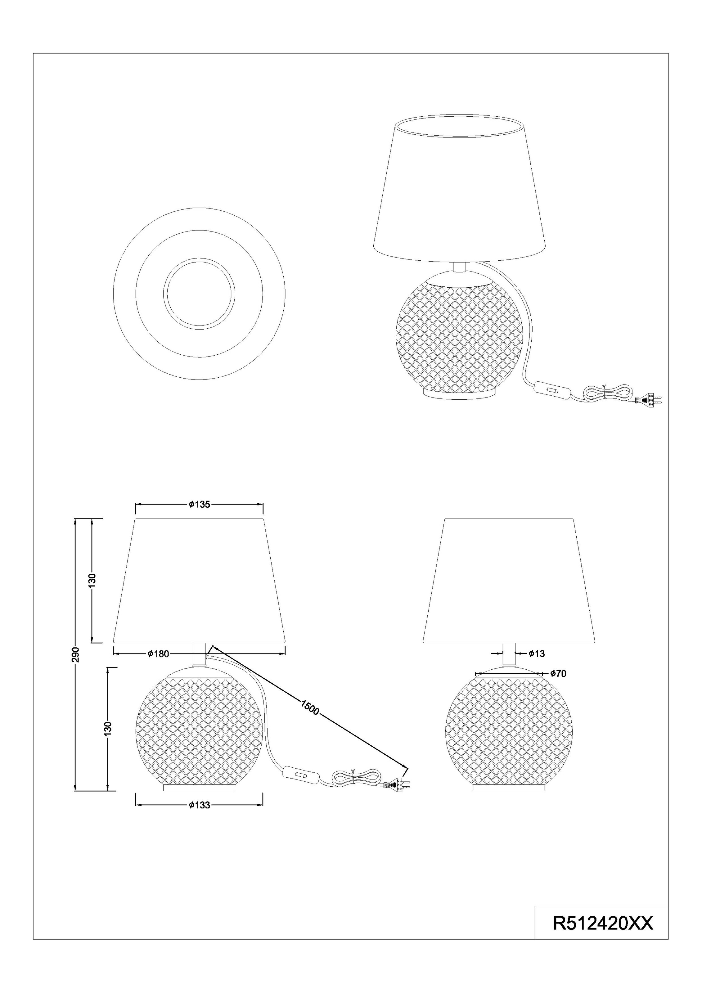 TRIO Leuchten Schreibtischlampe »JONNA, Tischlampe mit beleuchtetem Glasfuß und Samt Schirm exkl 2xE14«, 2 flammig, Leuchtmittel E14 | Leuchtmittel wechselbar, Leuchtmittel wechselbar max 10W, Schnurschalter Höhe 29cm Ø 18cm