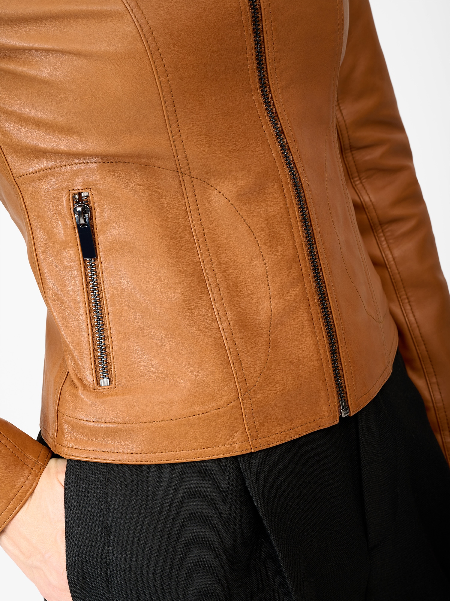 RICANO Lederjacke »Lederjacke Aurore« ohne Kapuze Handgefertigt aus echtem Leder