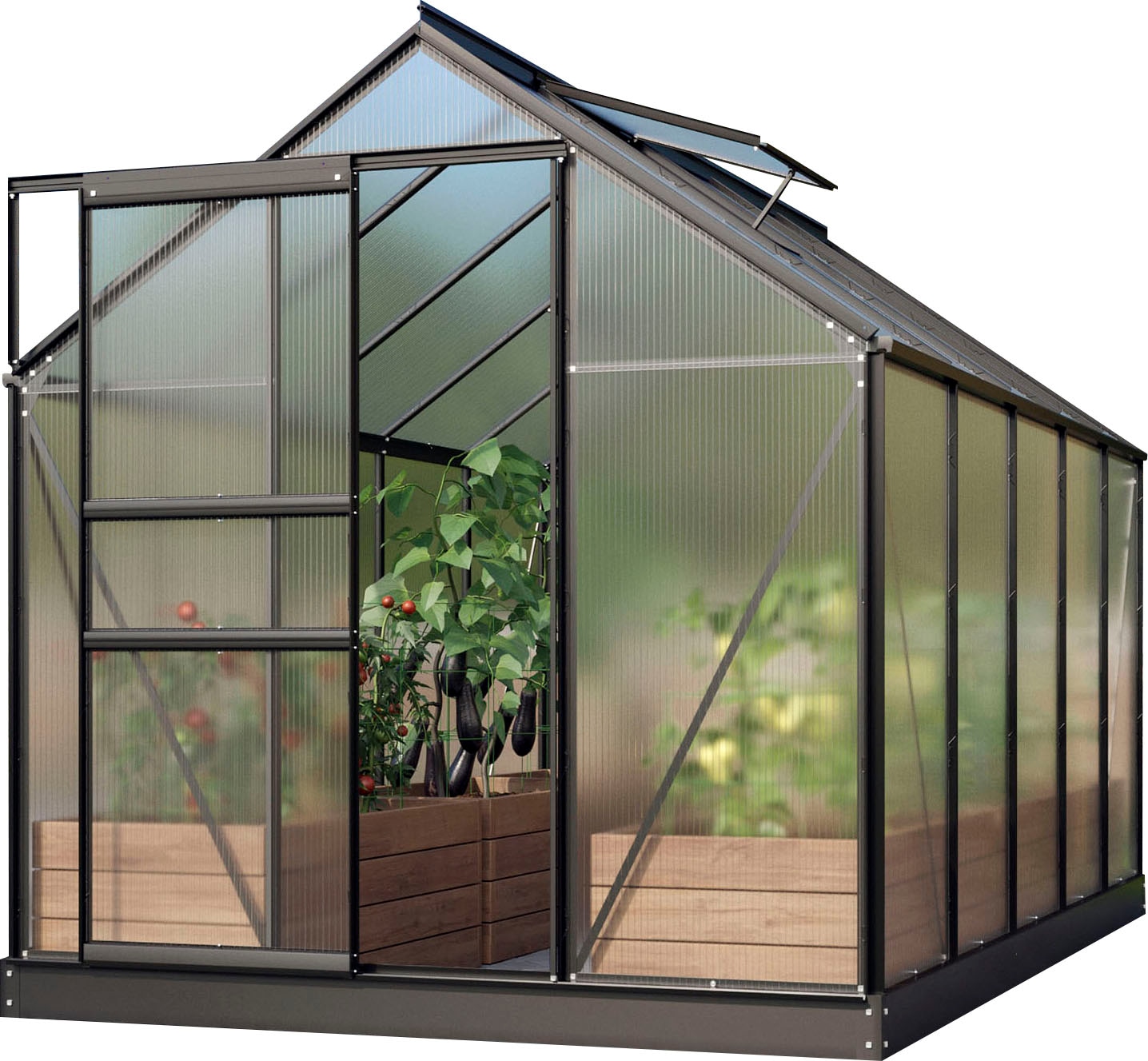 Vitavia Gewächshaus »Venus 6200«, Alu-Profilen, 4 mm Hohlkammerplatten
