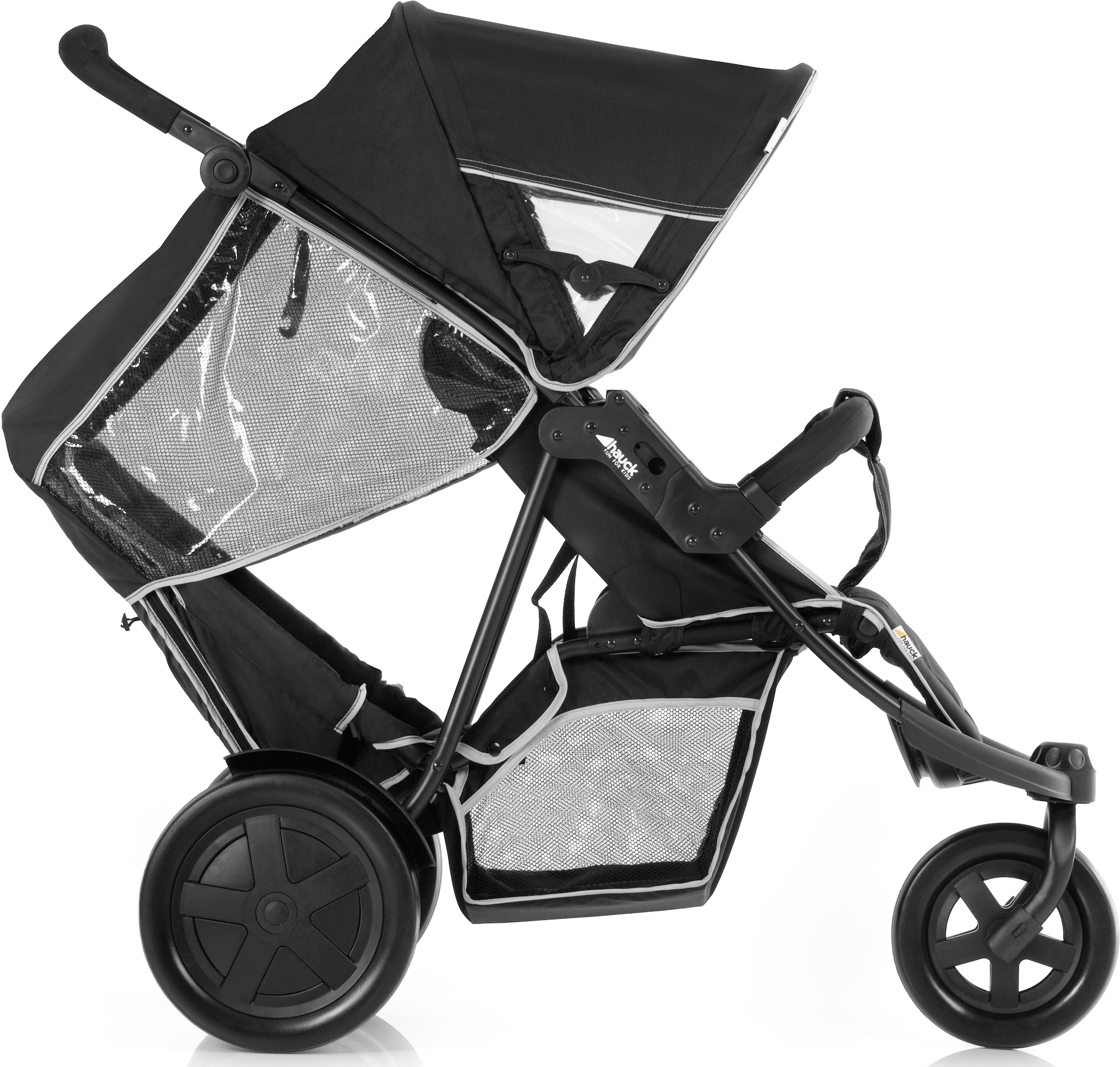 Hauck Geschwisterwagen »Freerider black«, 15 kg, mit schwenk- und feststellbarem Vorderrad