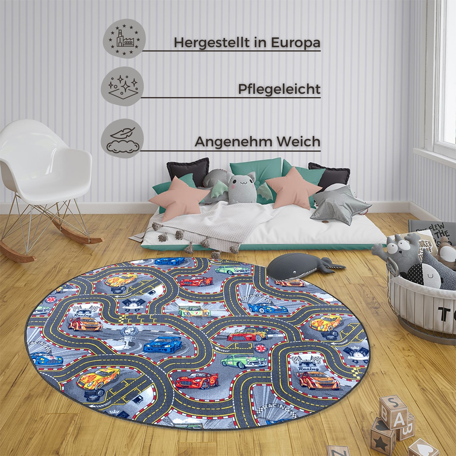 HANSE Home Kinderteppich »Spielteppich  Kinder« rechteckig 6,5 mm Höhe Kurzflor, Kinderzimmer, Teppich, Auto, Straßen, Schlafzimmer