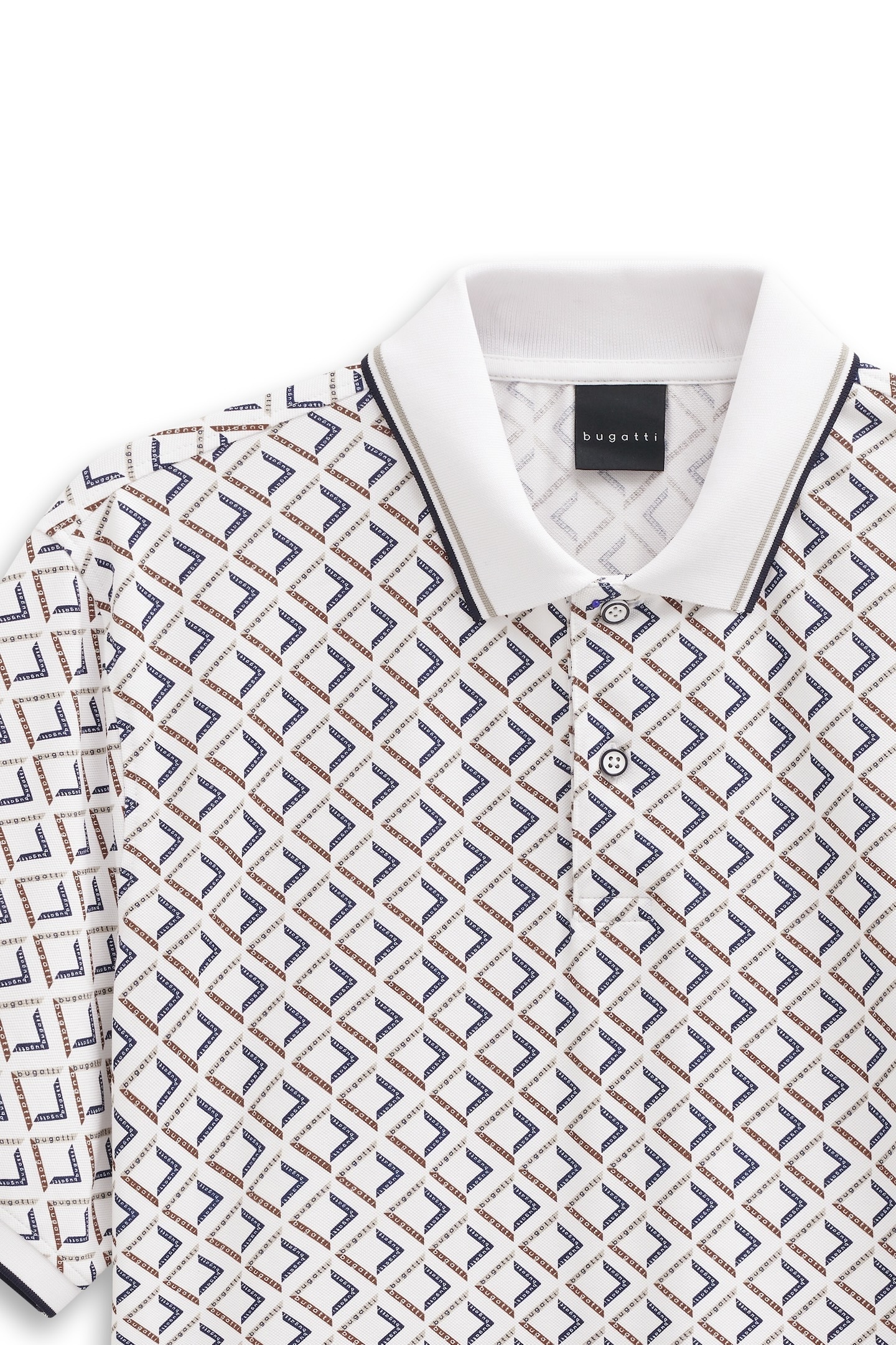 bugatti Poloshirt »Modern Fit«, mit Rauten-Muster