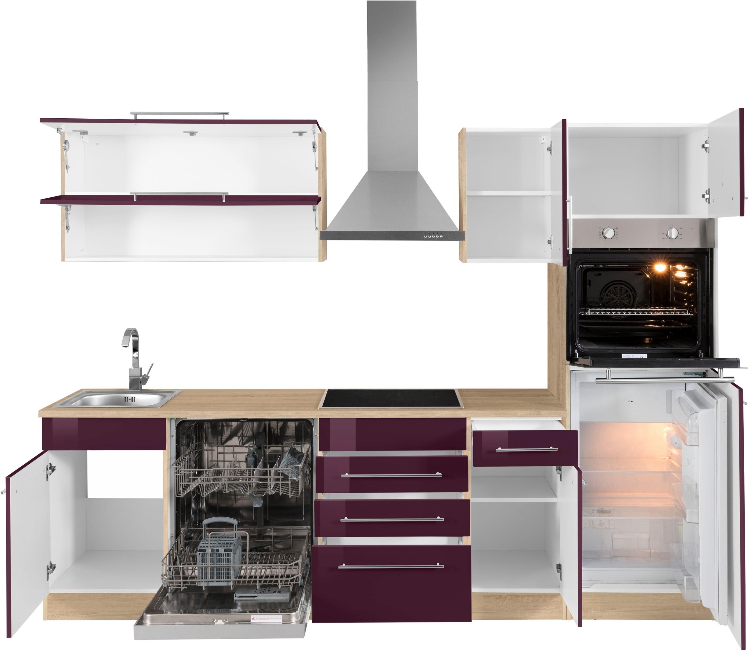 KOCHSTATION Küchenzeile »KS-Eton«, mit E-Geräten, Breite 270 cm