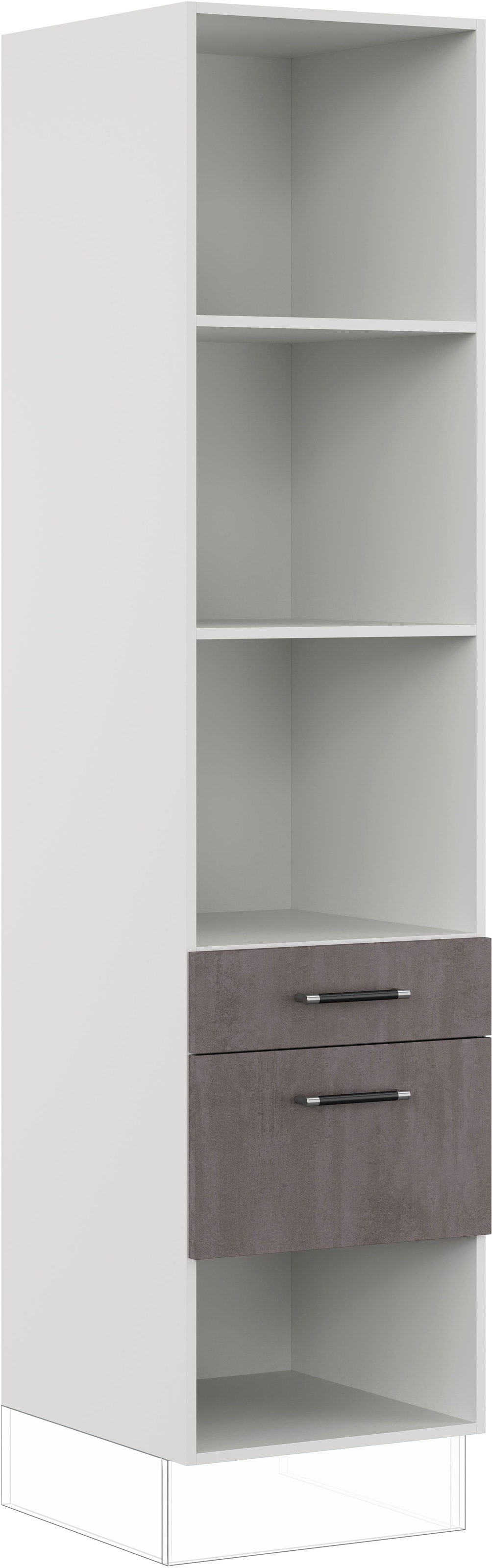 IMPULS KÜCHEN Seitenschrank »"Prag", Breite/Höhe: 50/205,1 cm, mit Soft-Close«, vormontiert, mit Schubkasten, mit Auszug, mit verstellbaren Fachböden