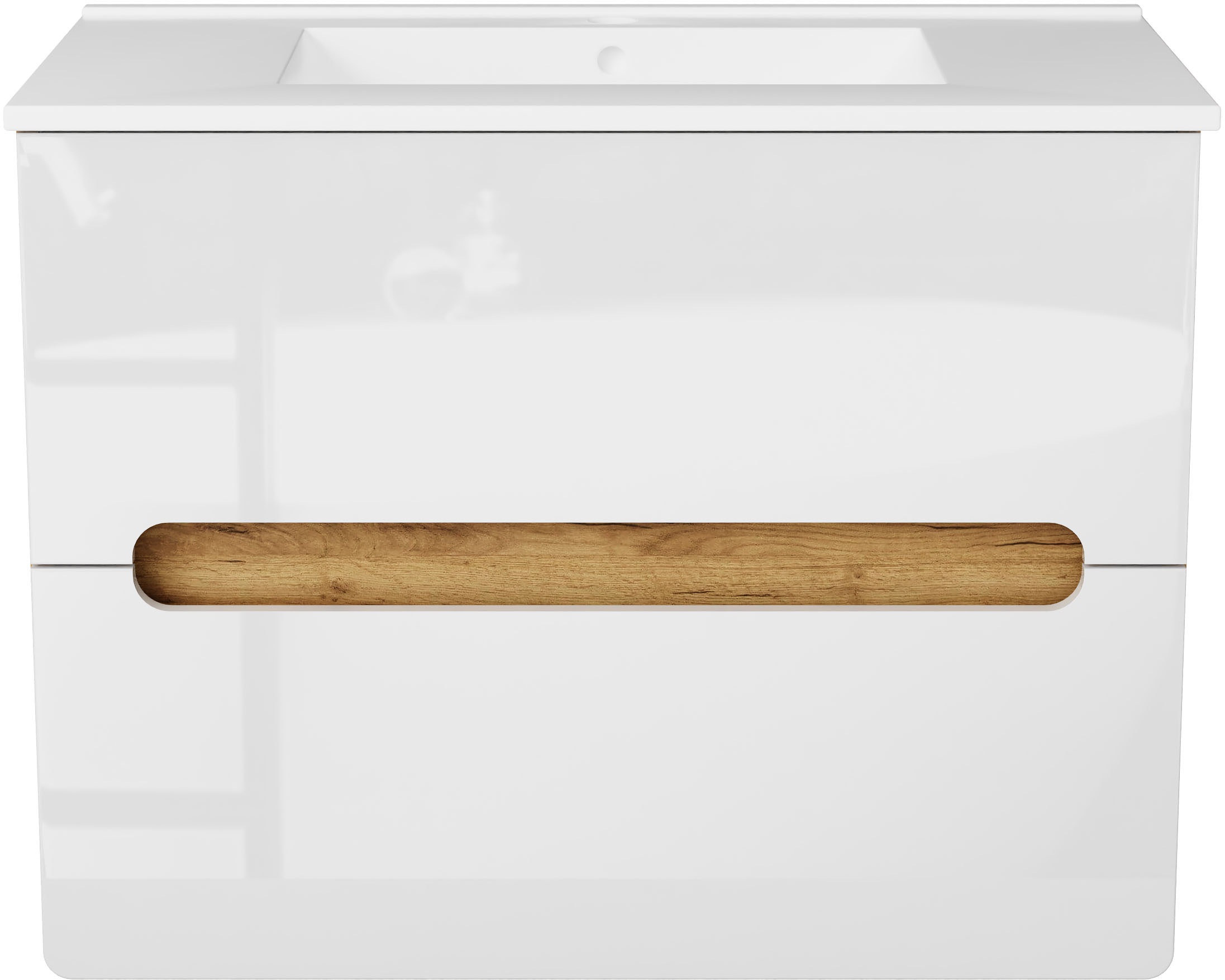 welltime Waschtisch »Lupo«, Badschrank mit Waschbecken,Soft Close,in verschiedenen Breiten (60,80)