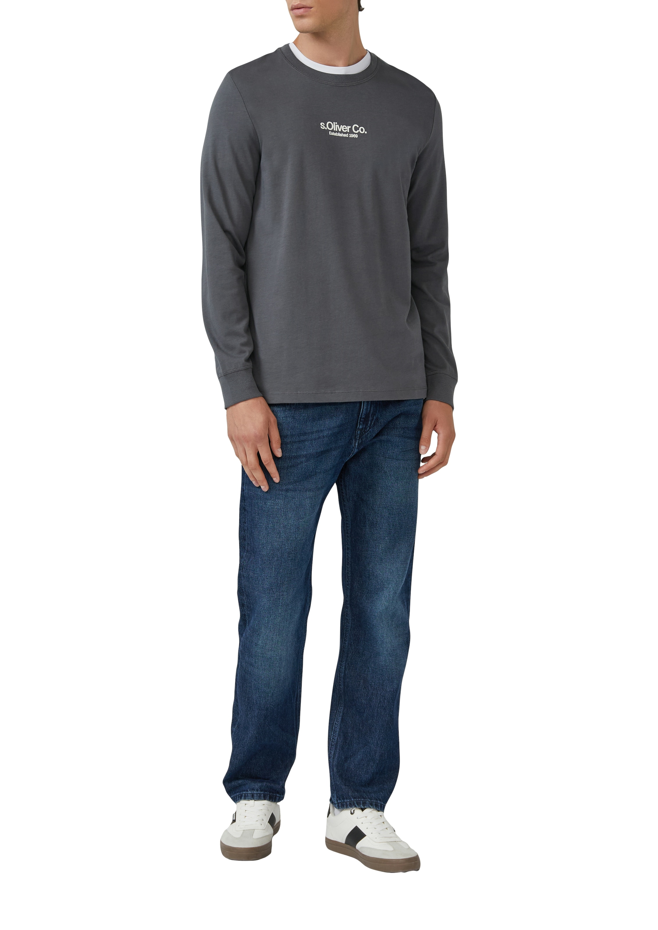 s.Oliver Langarmshirt mit Logo Schriftzug