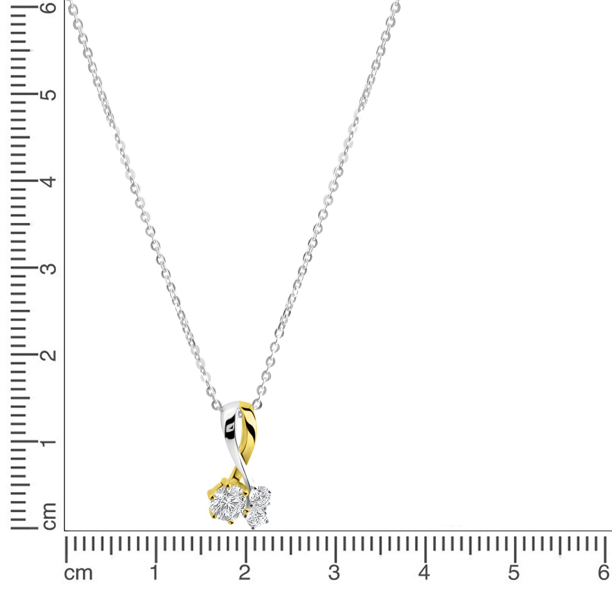 Firetti Kette mit Anhänger »Schmuck Geschenk Silber 925 Halsschmuck Halskette Ankerkette« mit Zirkonia (synth.)