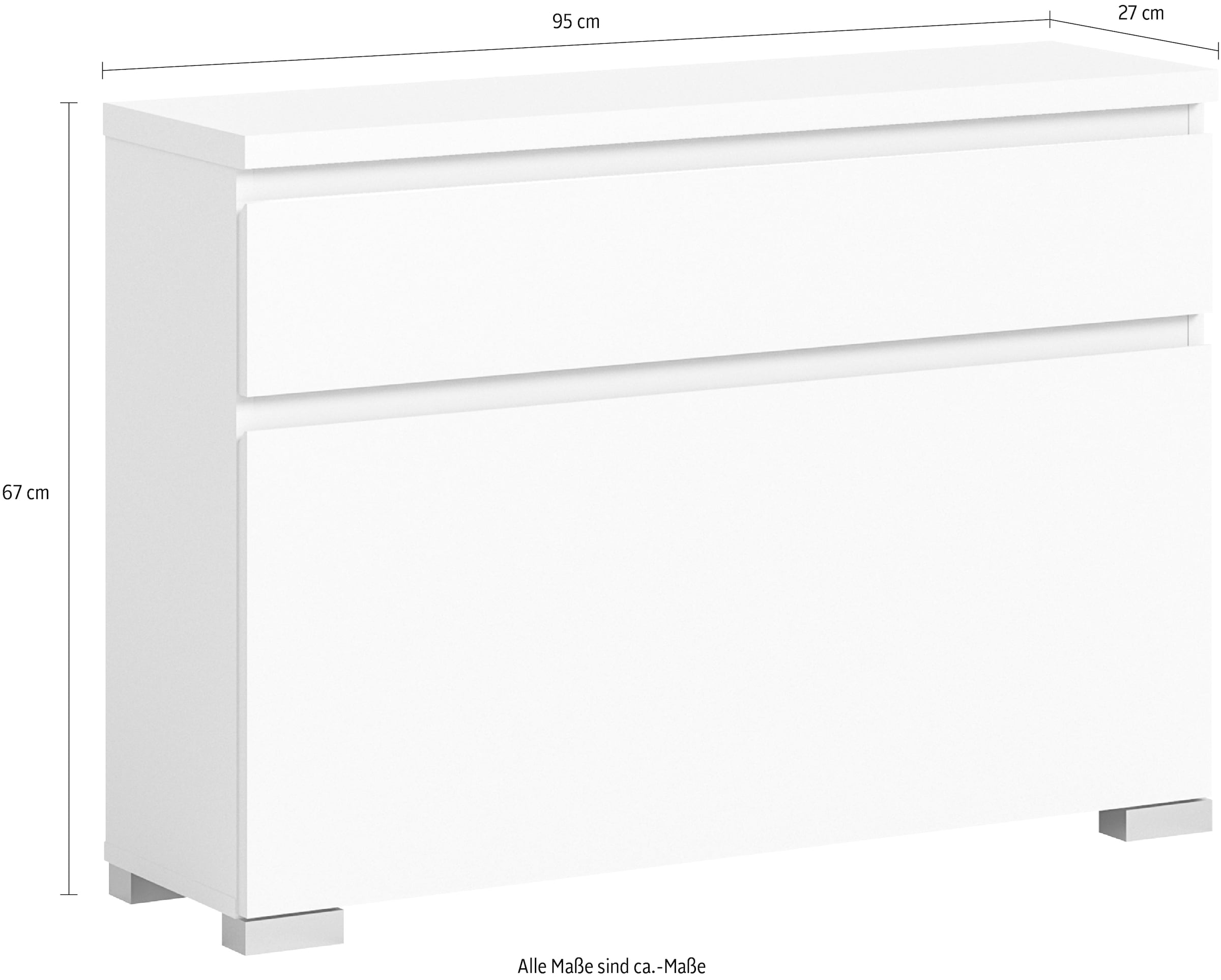 INOSIGN Schuhschrank »Skoskap, Tiefe 27cm, 1 Klappe, 1 Schubkasten, Platz für 4 Schuhpaare«, hängend und stehend montierbar, Schuhkipper, Schuhkommode, Schuhregal