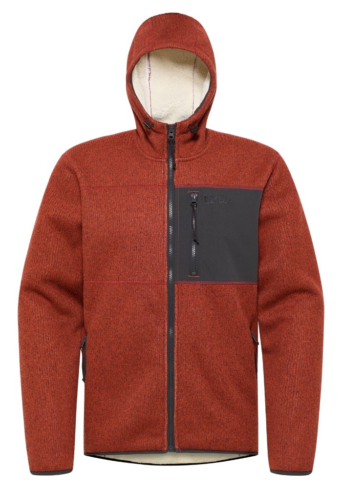Jack Wolfskin Fleecejacke »KAMINFEUER HOODED JKT M«, mit Kapuze