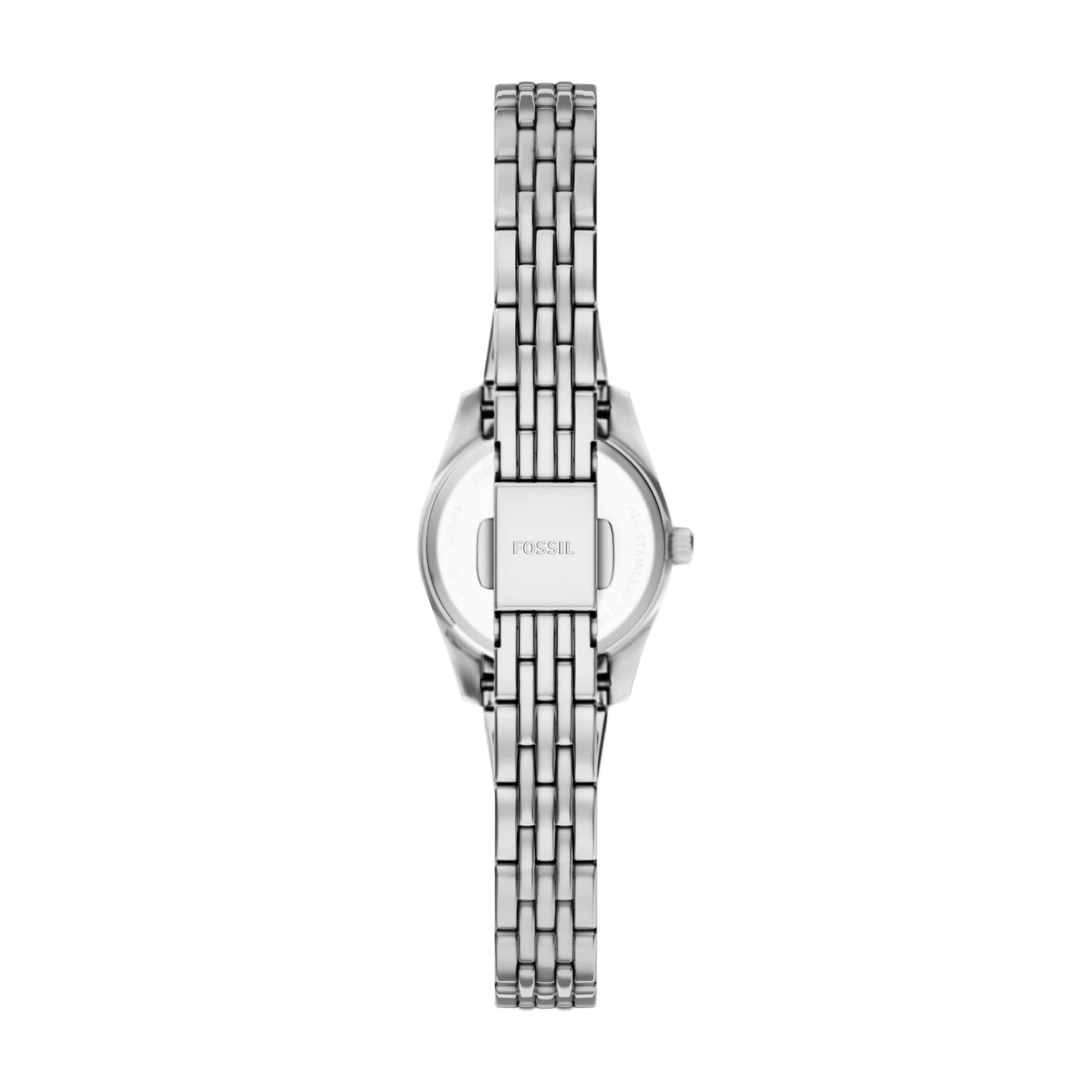 Fossil Quarzuhr »Scarlette« Armbanduhr, Damenuhr, Edelstahlarmband, analog, Glassteine