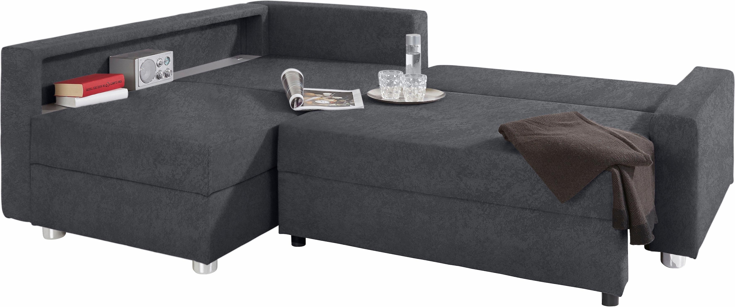 COLLECTION AB Ecksofa, inklusive Bettfunktion, Federkern, wahlweise mit RGB-LED-Beleuchtung