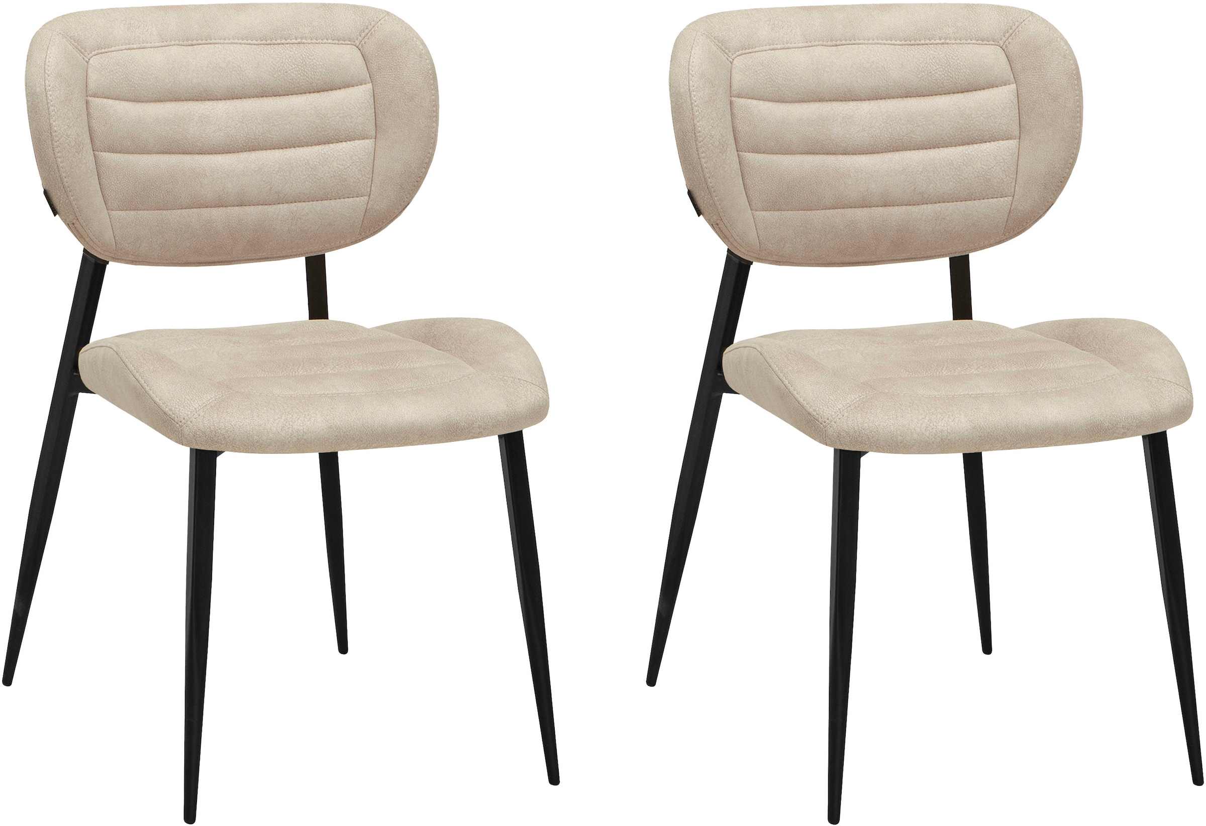 OMG Design, Esszimmerstuhl »Rikki« (Set) 2 Stk.bequemer Polsterstuhl in modernen Farben, Sand + Schwarz + Sand, Stoff,