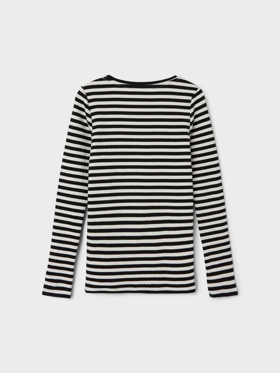 Name It Langarmshirt »NKFSURAJA XSL LS TOP NOOS«, toller Ringel-Look in gerippter Qualität