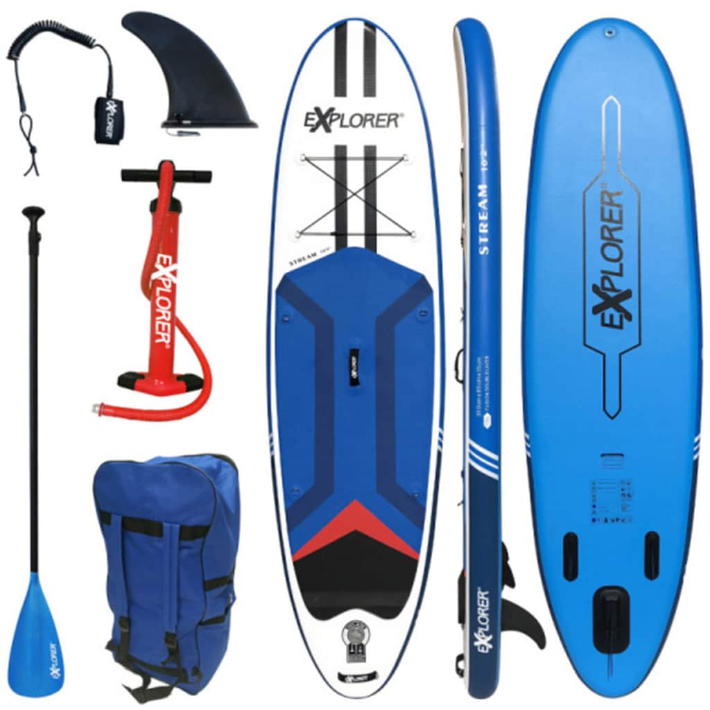 EXPLORER Inflatable SUP-Board »Stream 10.2«, (6 tlg., mit Paddel, Pumpe und Transportrucksack)