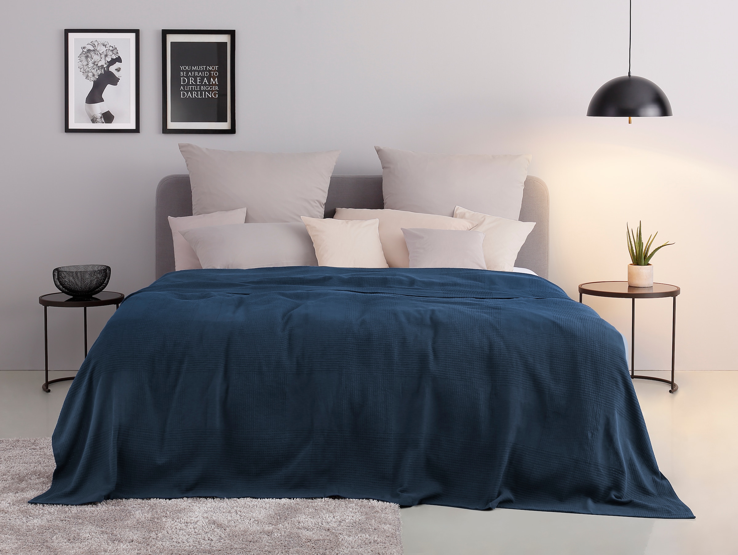 OTTO home Tagesdecke "Mira" leichte Tagesdecke aus 100% Baumwolle, uni Überwurf, ohne Füllung