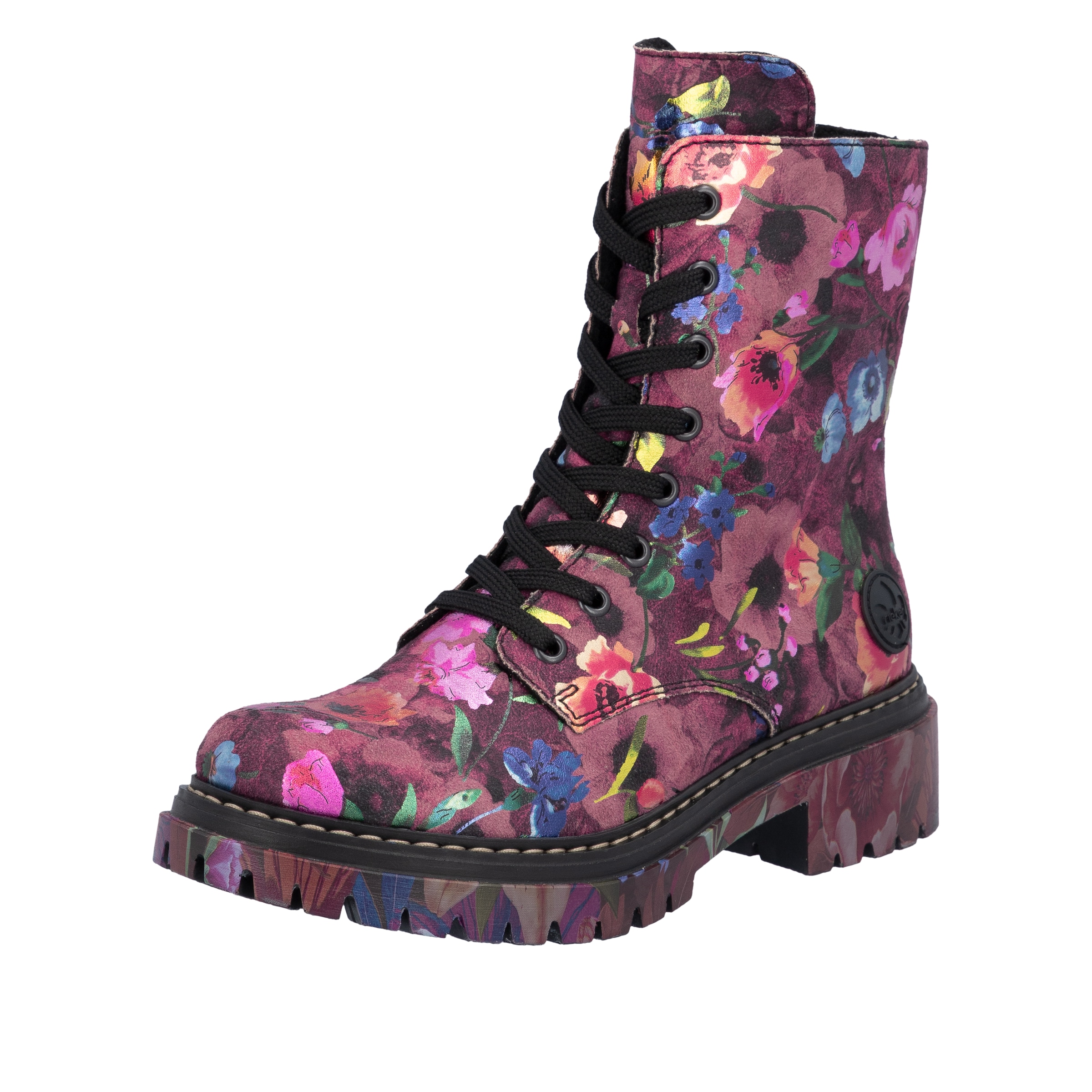 Rieker Schnürboots  Schnürstiefelette, Profilsohle, in veganer Verarbeitung