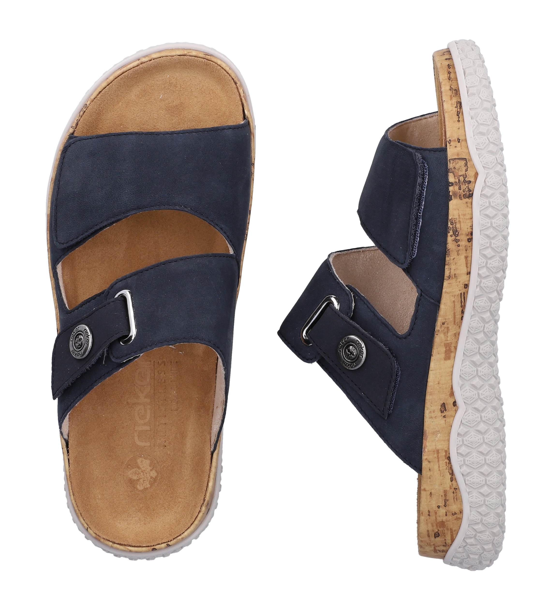 Rieker Pantolette  Sommerschuh, Schlupfschuh, Hausschuh mit Klettriemchen