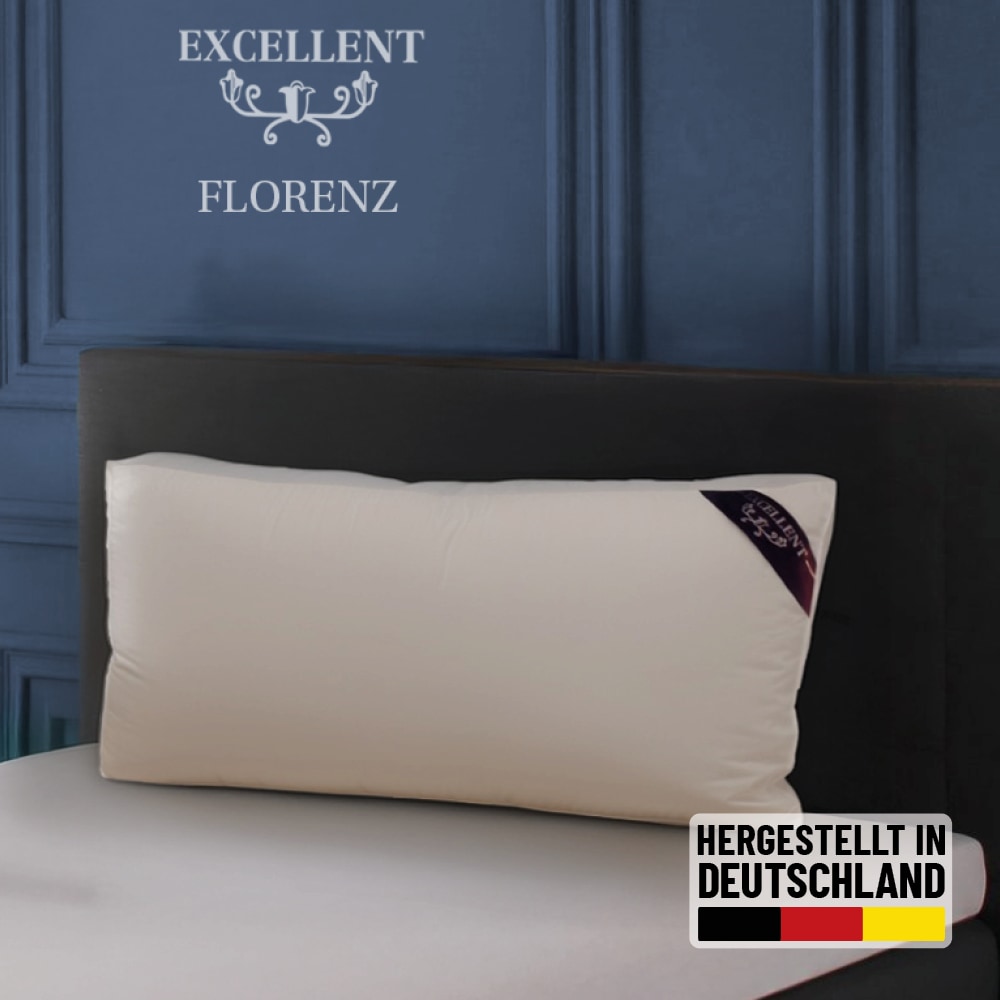 Excellent 3-Kammer-Kopfkissen "Florenz" Füllung: 60% Daunen, 40% Federn (Außenkammern) 1 Stk. tlg. hergestellt in Deutschland, allergikerfreundlich