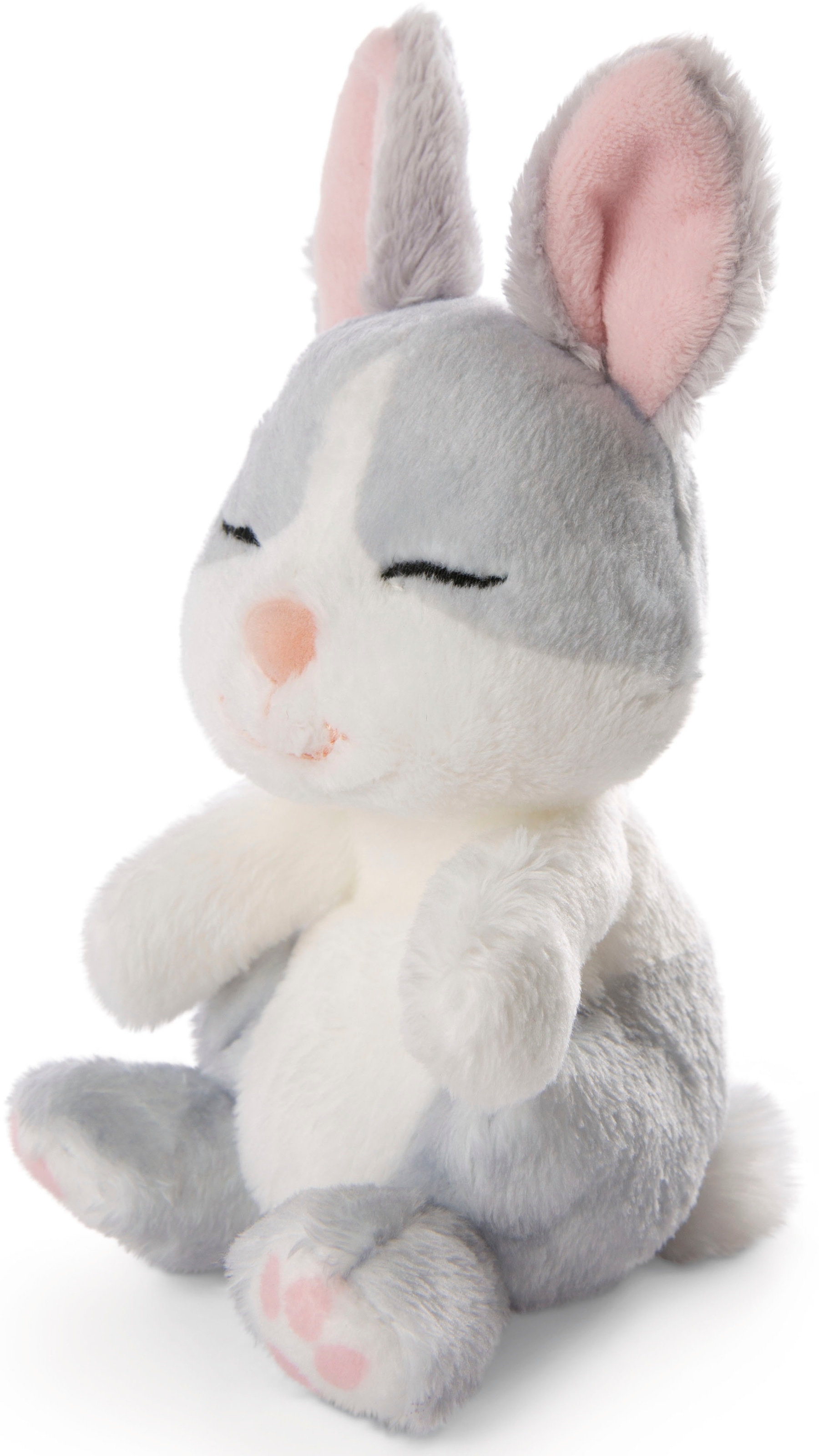 Nici Kuscheltier »Sleeping Pets, Hase grau/weiß, 12 cm«, im Körbchen