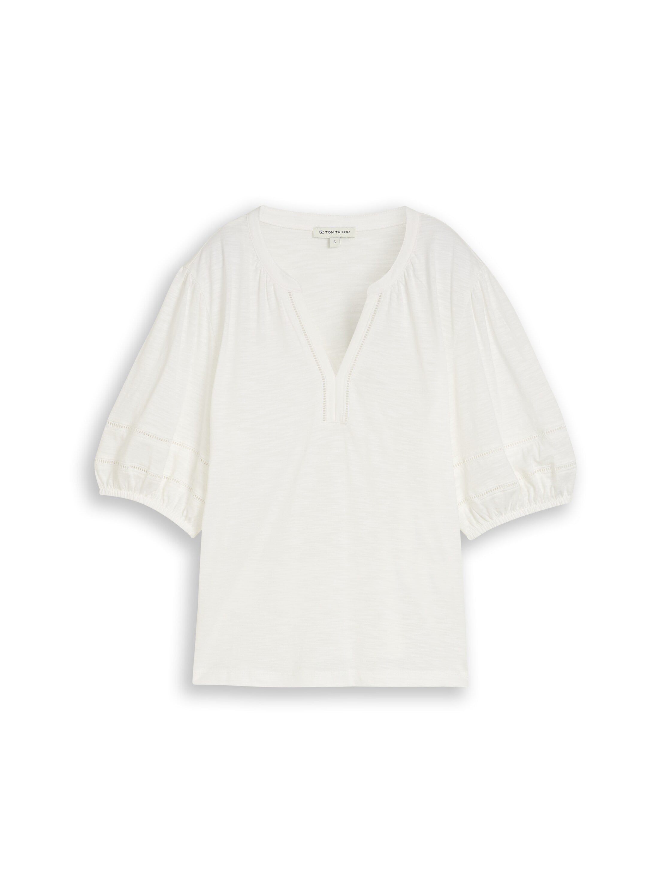 TOM TAILOR Blusenshirt Sommershirt mit Häkel-Details